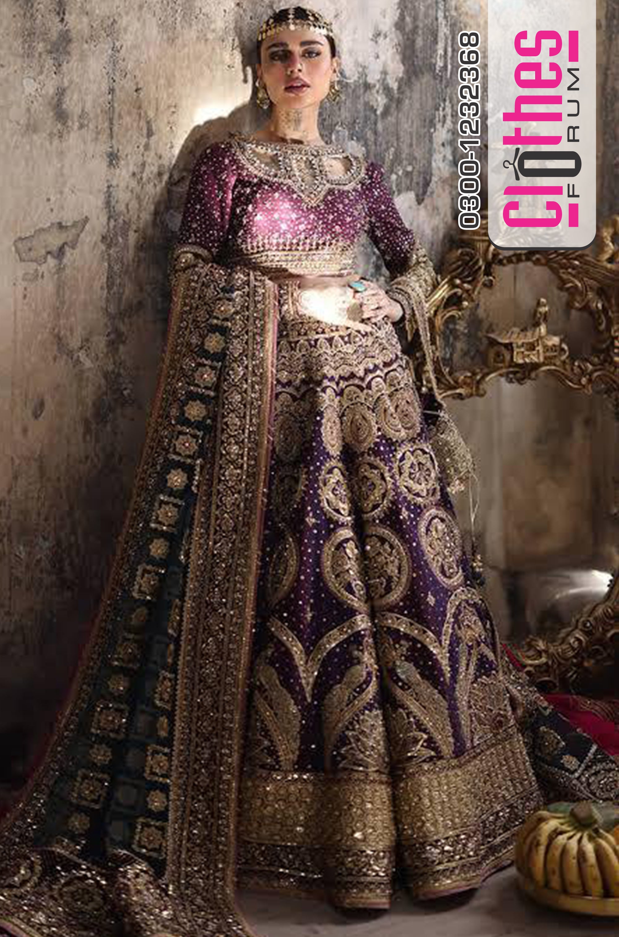 Mohsin Naveed Ranjha Magenta & Teal Choli Lehenga – Luxury Bridal Wear