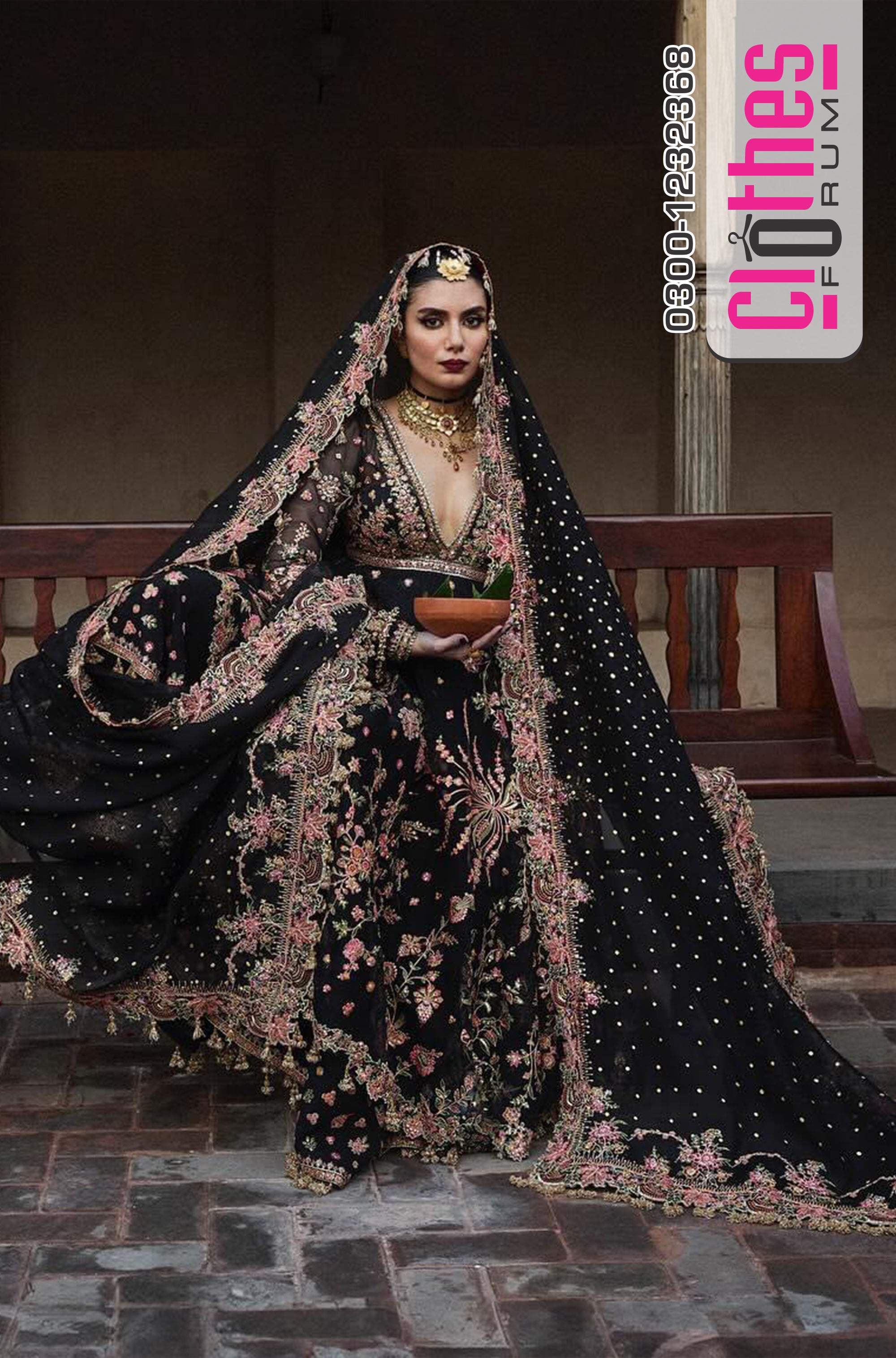 Hussain Rehar Luxury Black Pishwas – Exquisite Wedding & Festive Wear