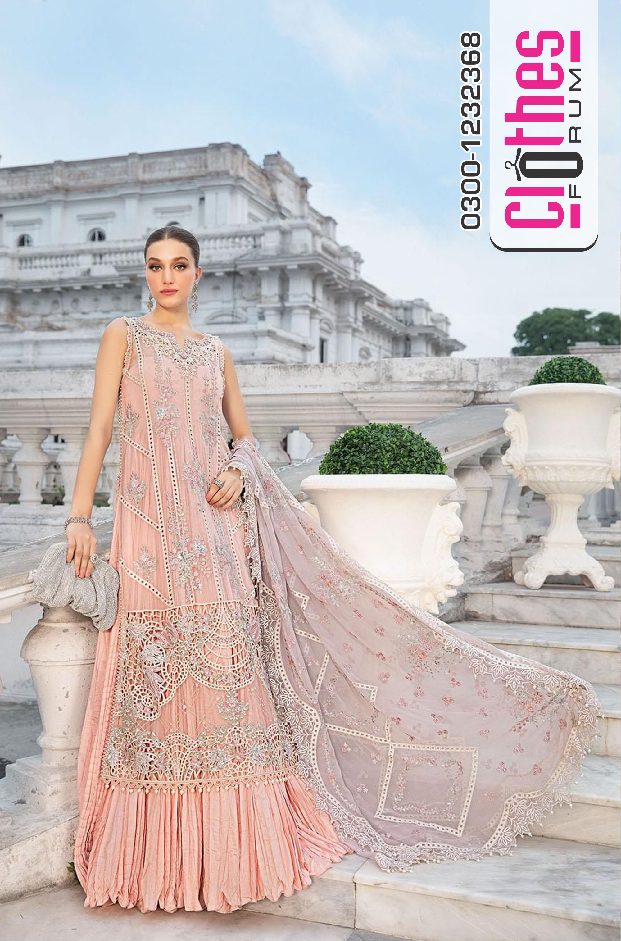 Maria B Chiffon Pink – Elegance in Every Detail