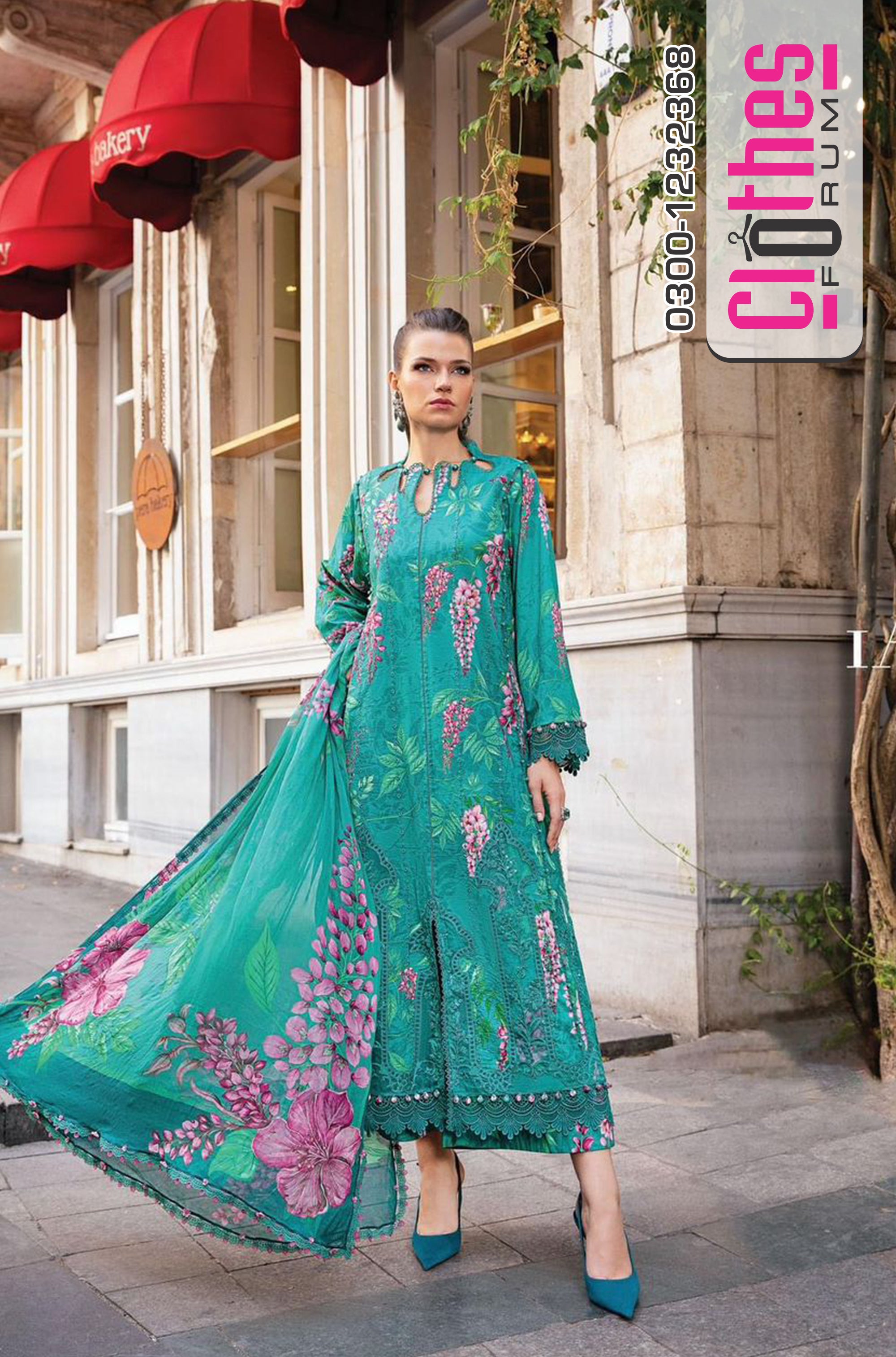 Maria B Mprint – Sea Green Winter Collection