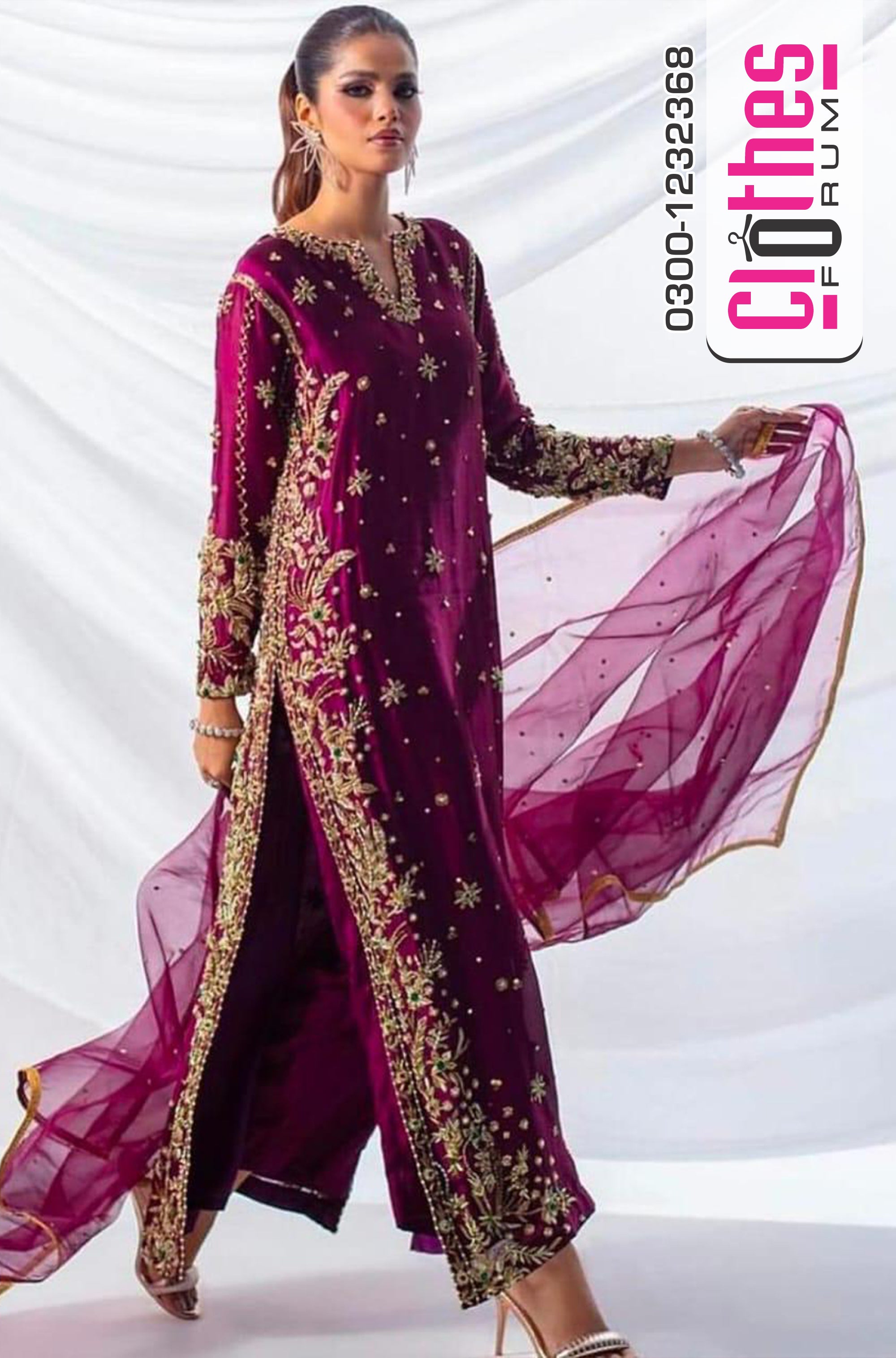 Abeeha Collection by Batik – Majestic Plum Ensemble for Graceful Occasions