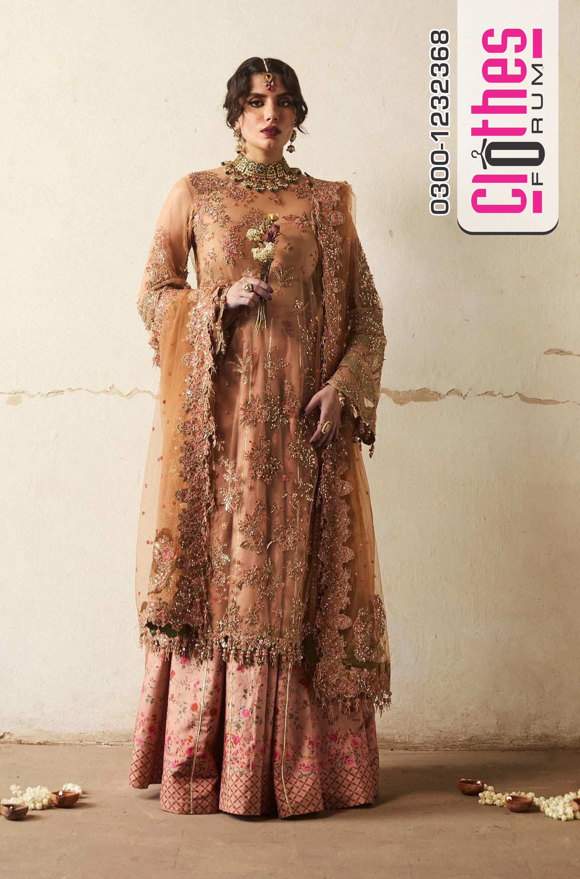 Hussain Rehar Wedding Edition - Enchanting Gold Bridal Ensemble