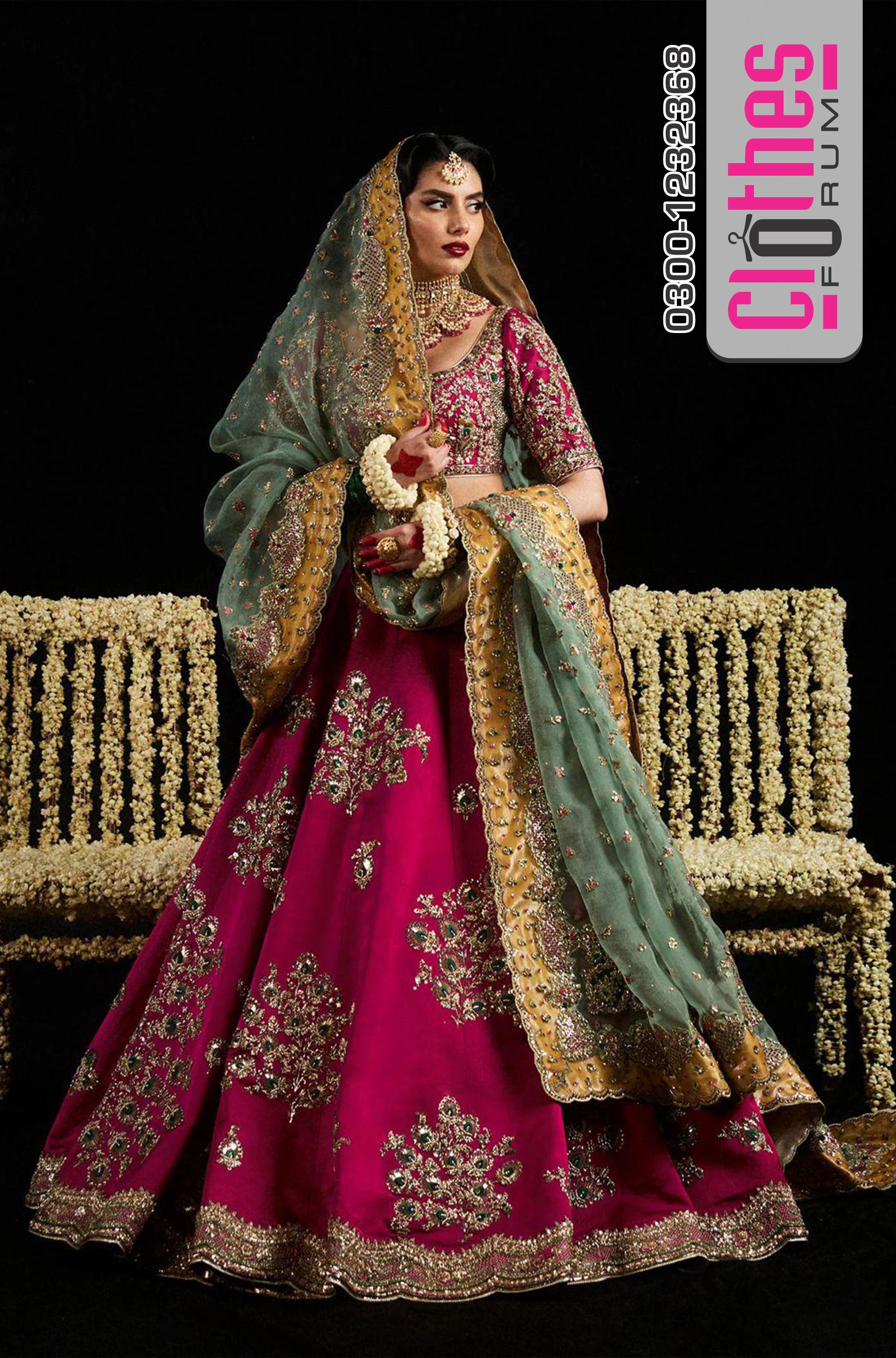 Hussain Rehar Wedding Edition - Luxurious Cherry Red Farshi Gharara