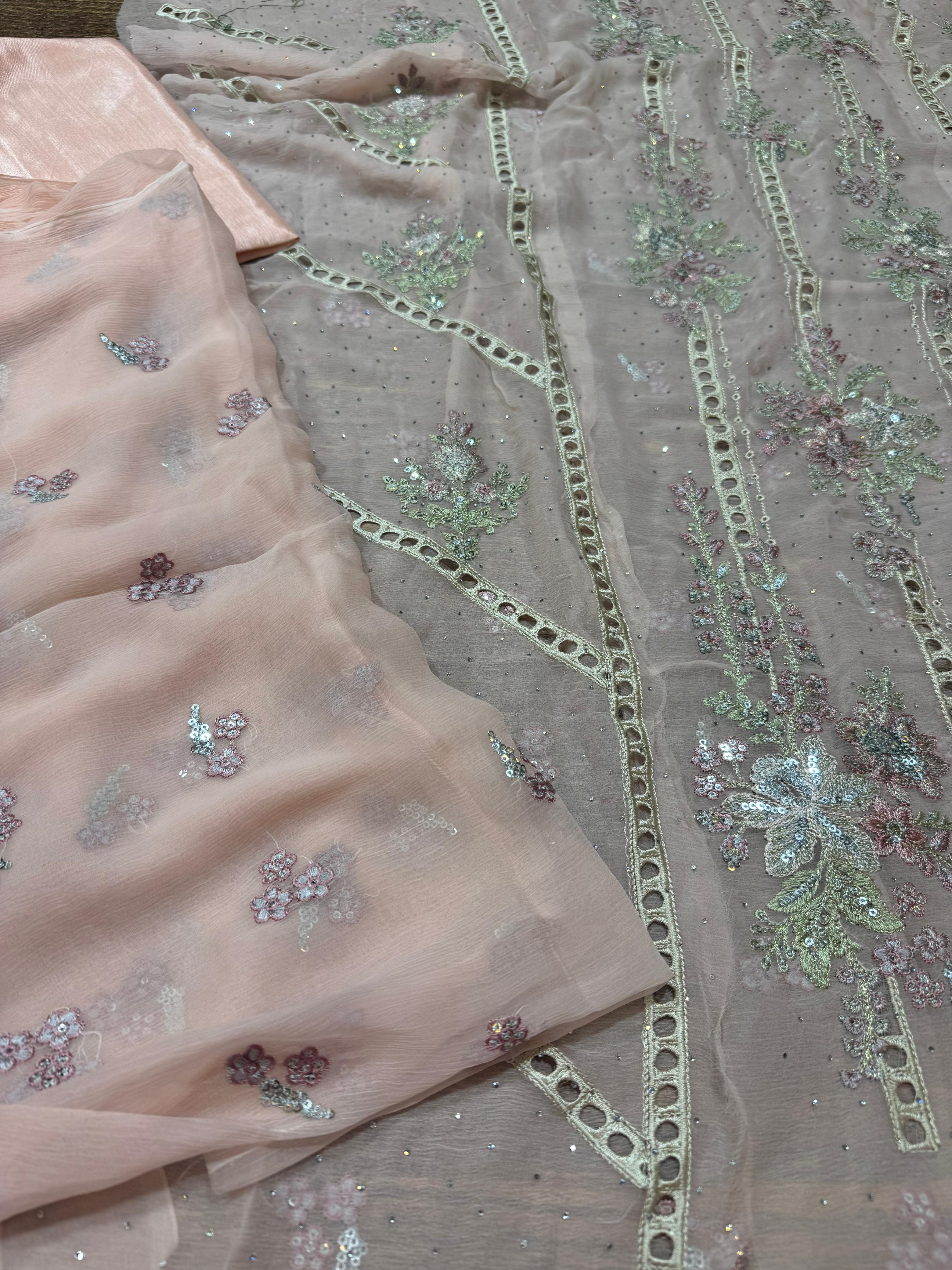 Maria B Chiffon Pink – Elegance in Every Detail