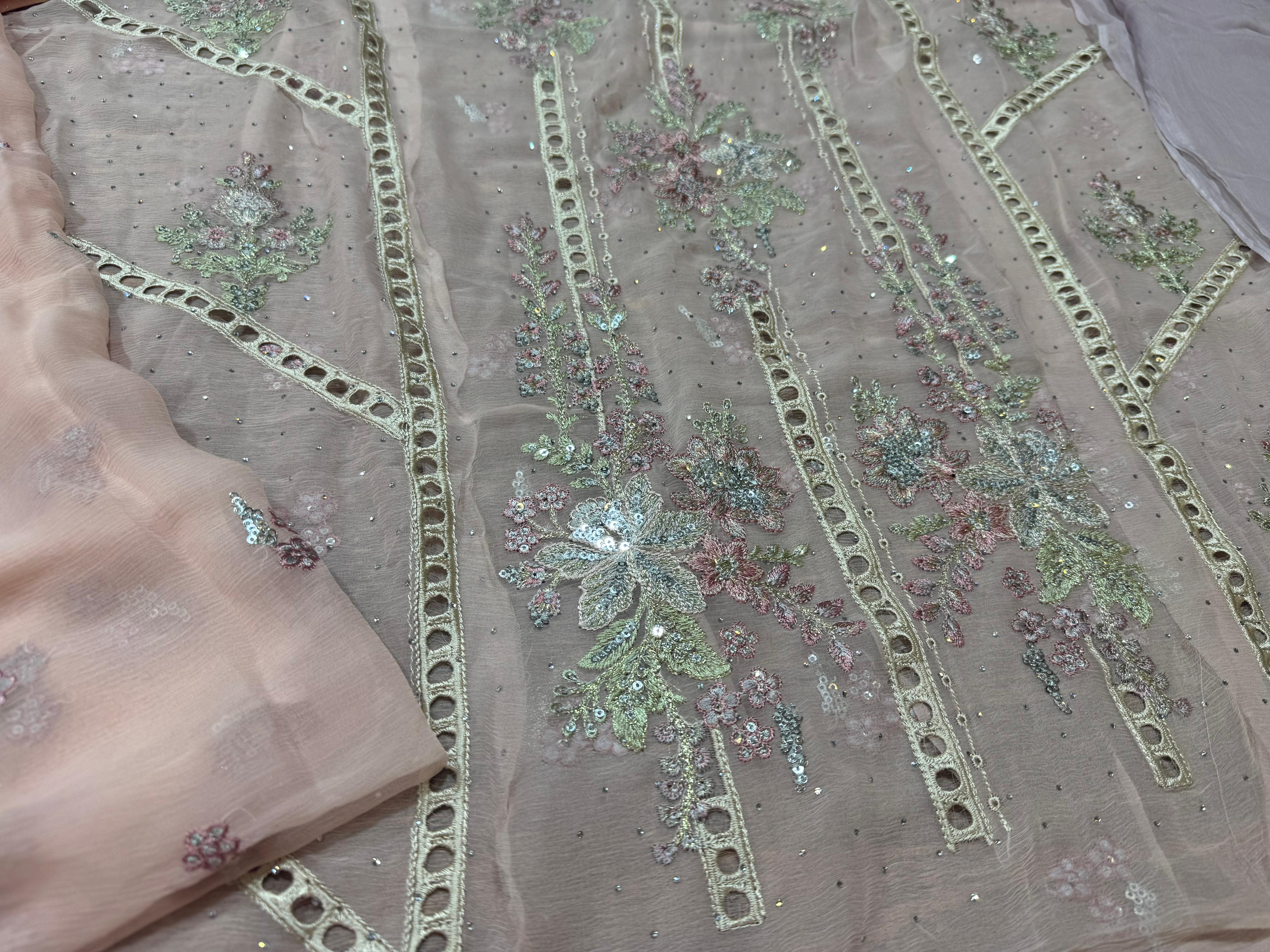 Maria B Chiffon Pink – Elegance in Every Detail