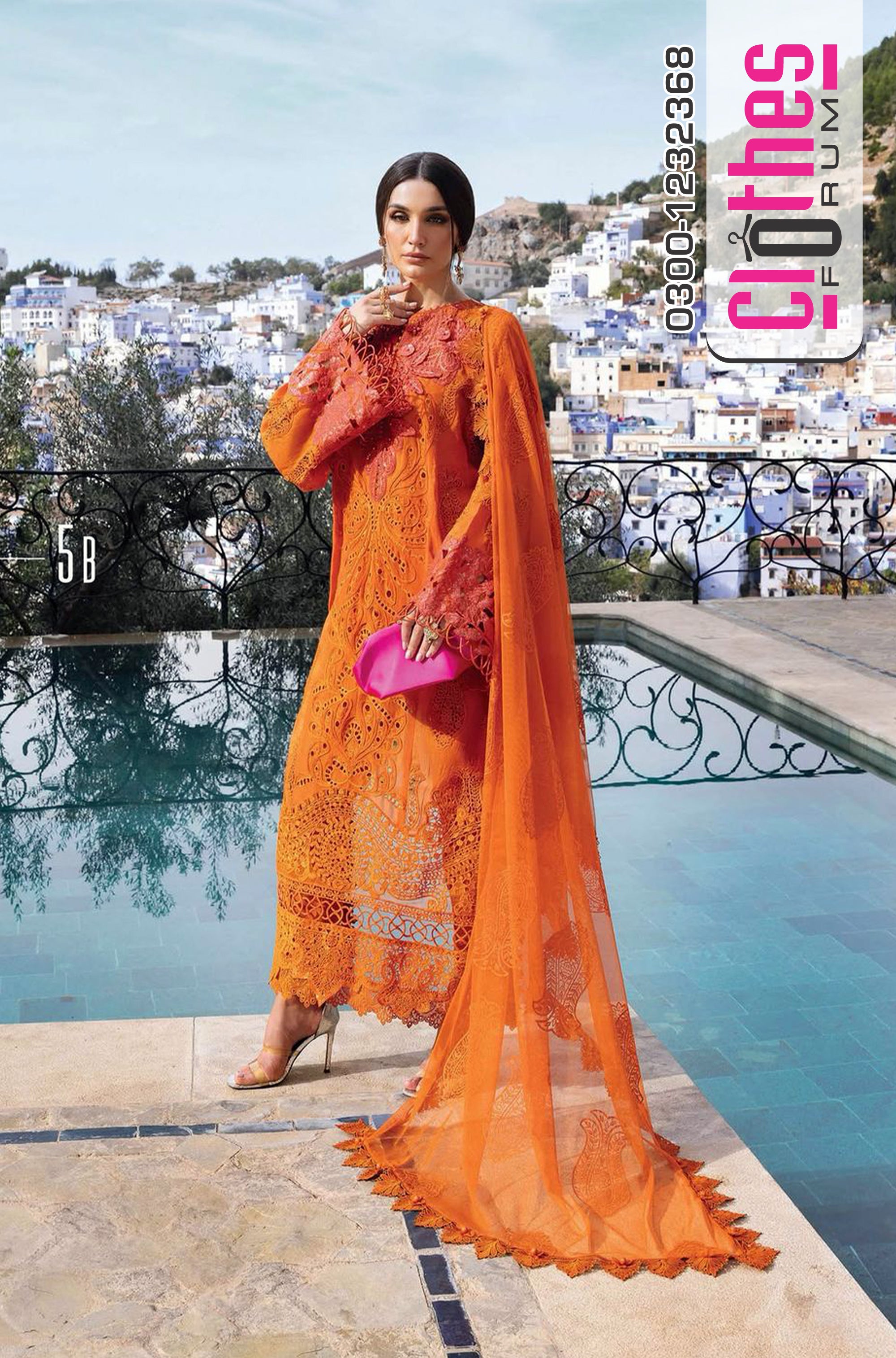 Maria B Luxury Lawn 2025 – Summer Sunset Elegance