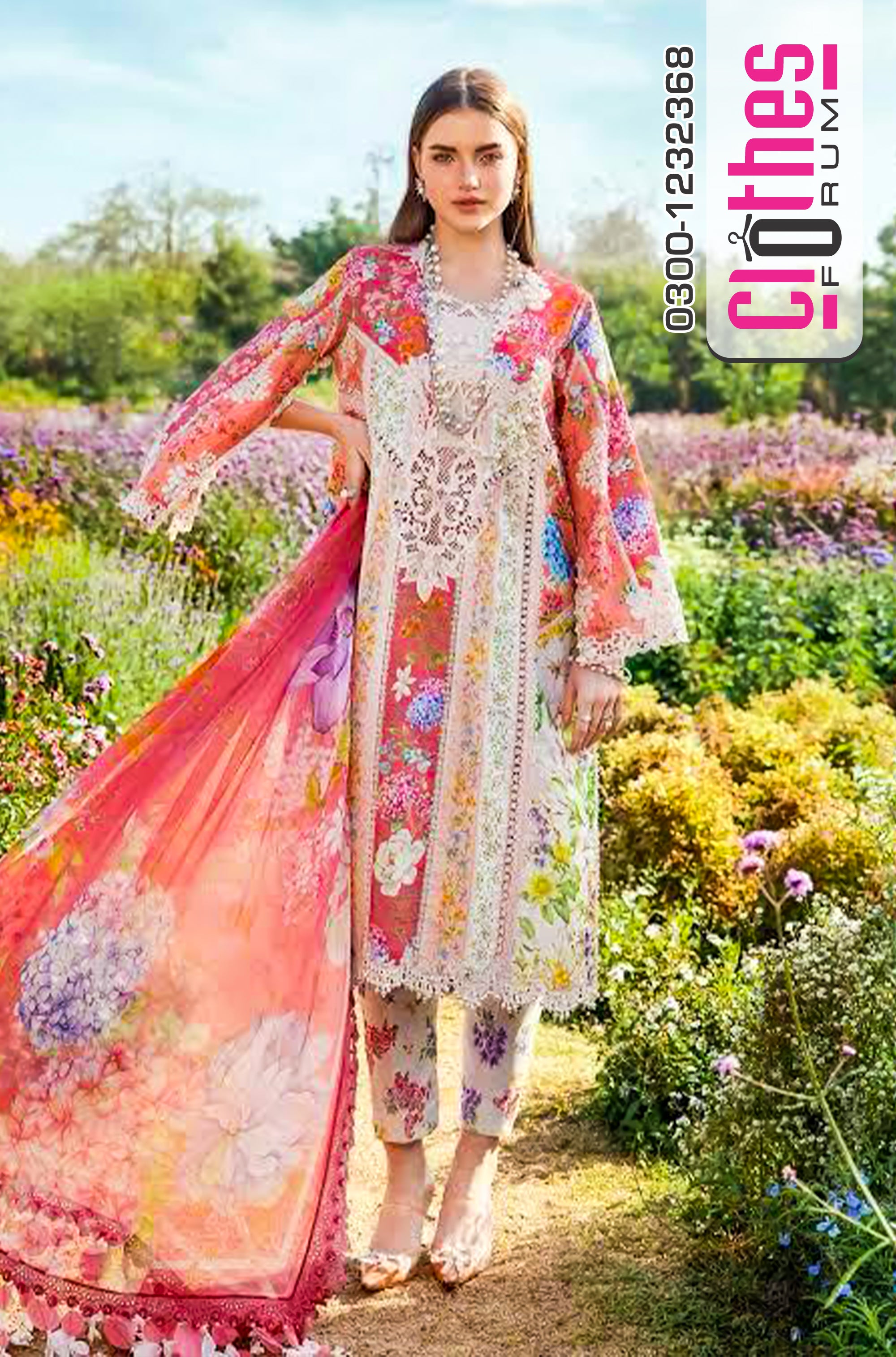 Maria B MPrint 2025 – Blooming Radiance Lawn Dress