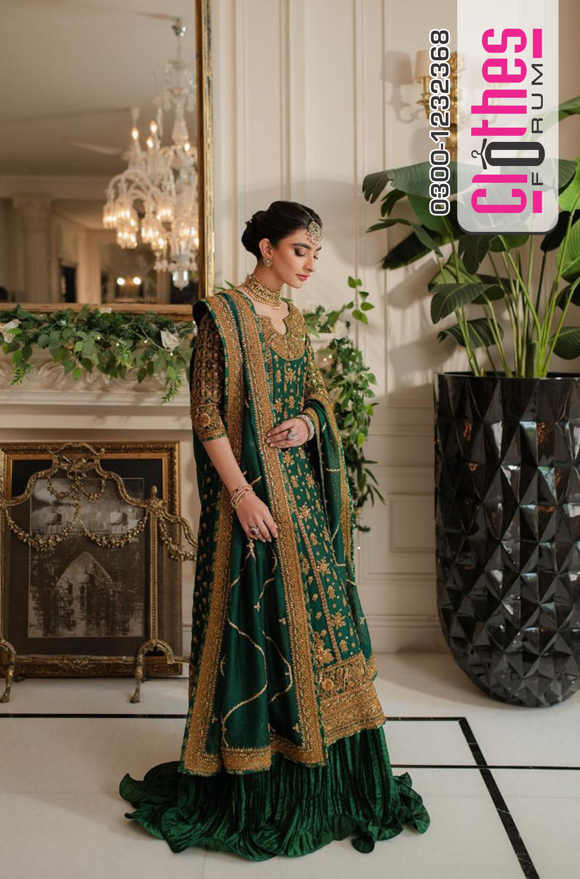 Nadia Ellahi Wedding Edition – Graceful Green Raw Silk Ensemble