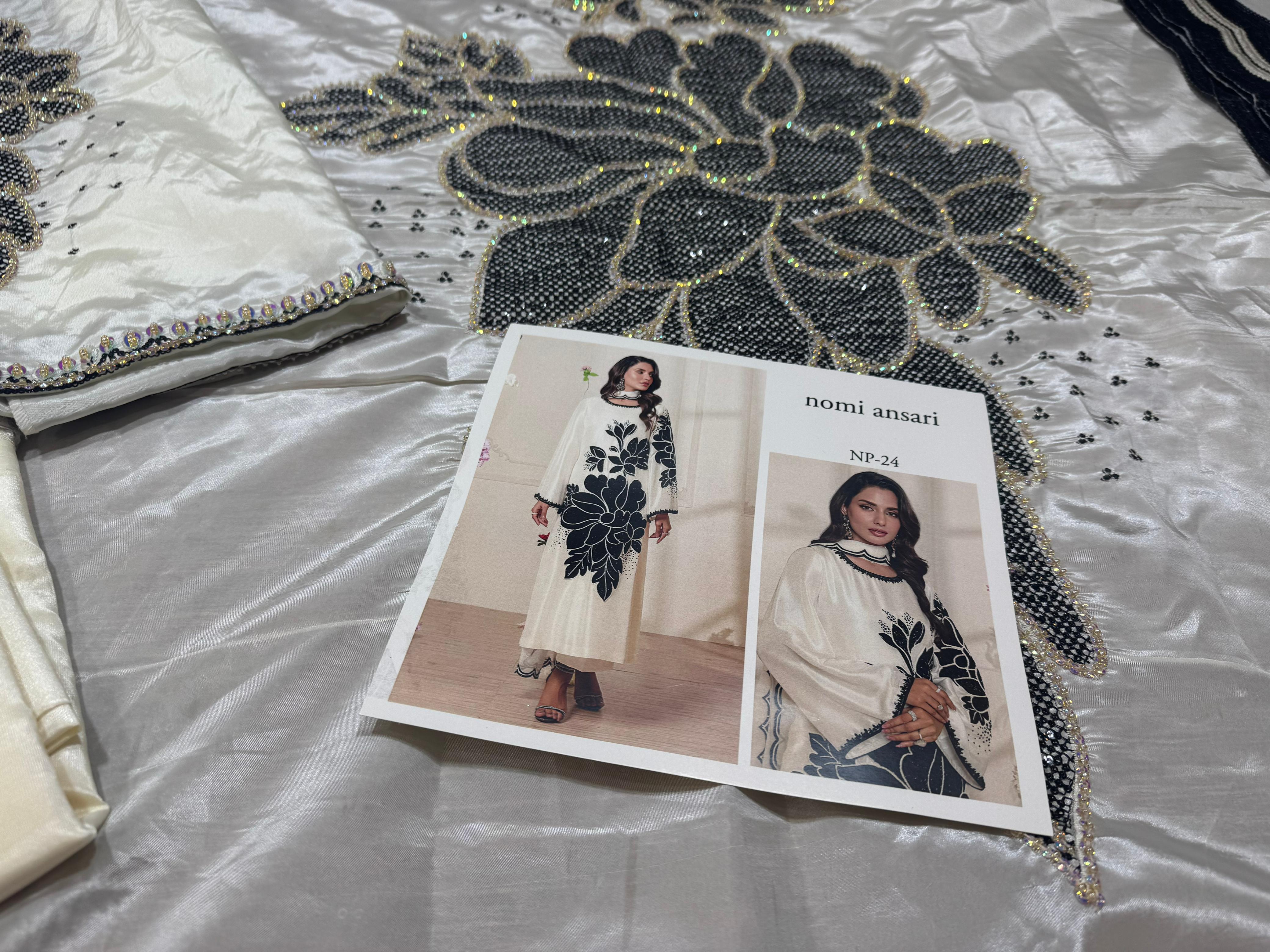 Nomi Ansari's Luxe Monochrome Masterpiece – Effortless Elegance in Chiffon