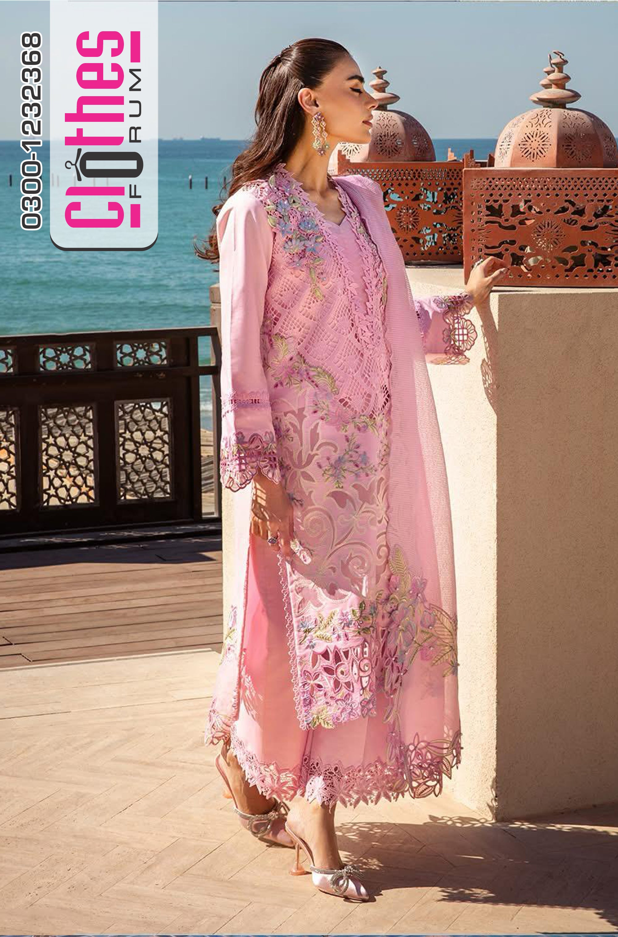 Rang Rasiya Premium Luxury Lawn 2025 – Blush Pink Embroidered Elegance