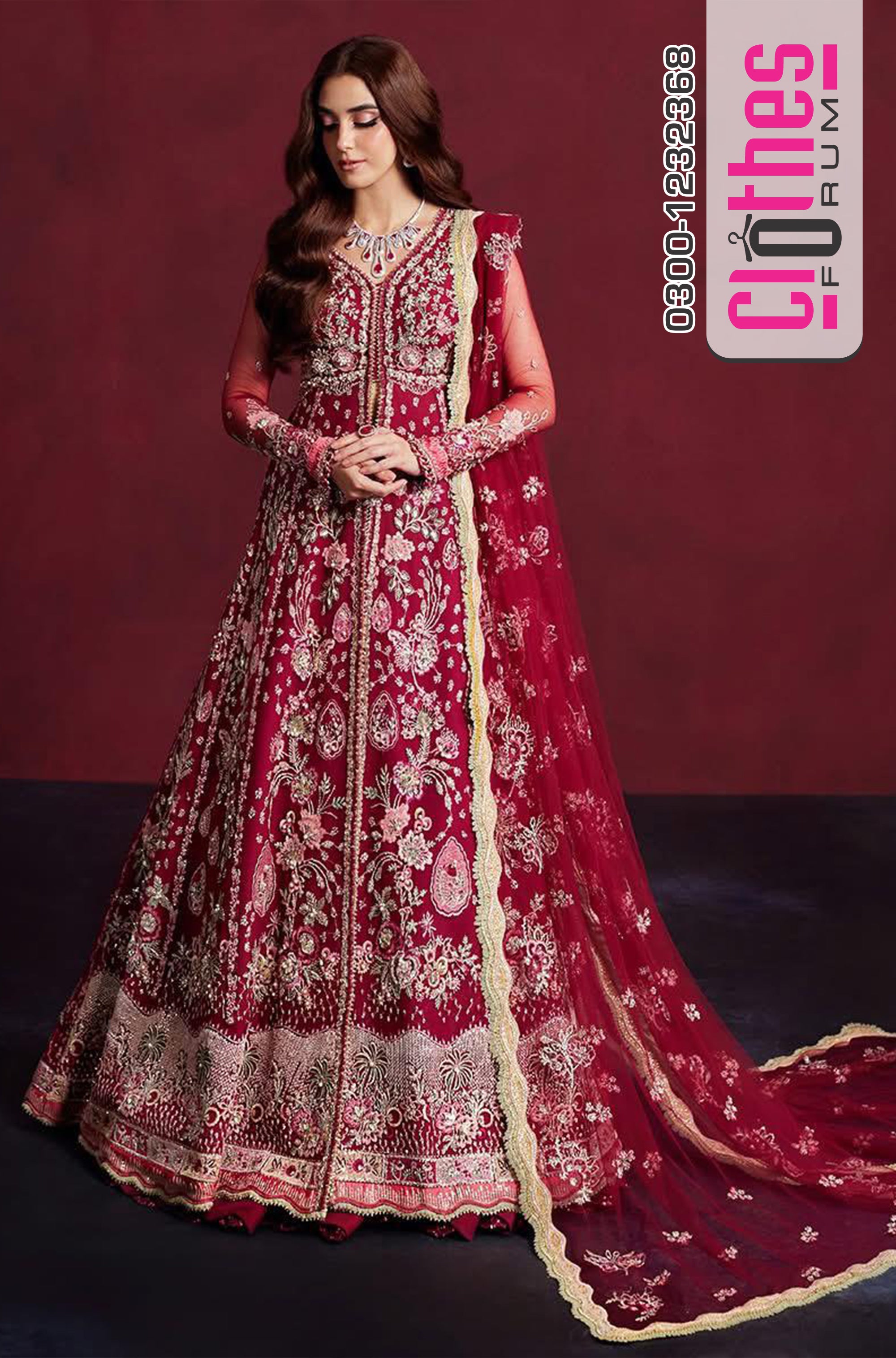 Republic Womenswear Wedding Edition - Majestic Maroon Bridal Ensemble