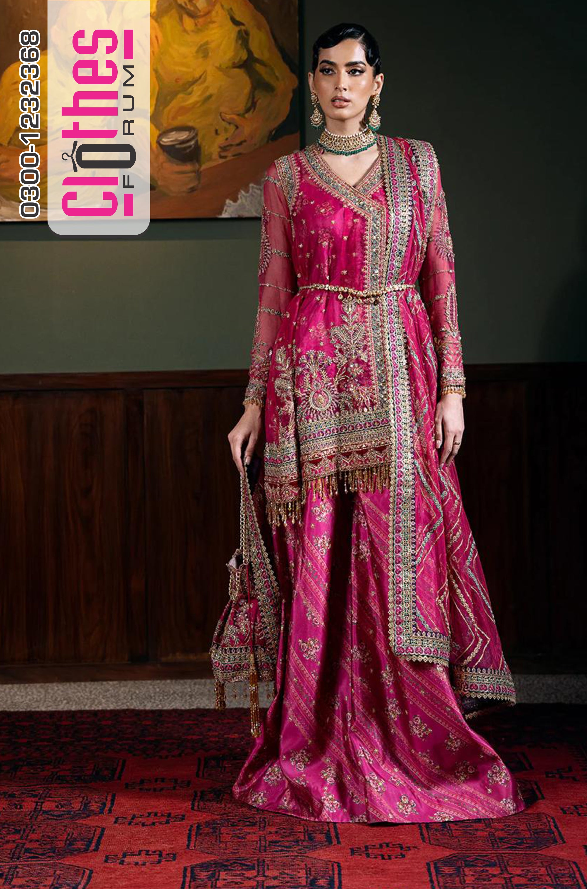 Majestic Magenta Wedding Ensemble by Saira Rizwan