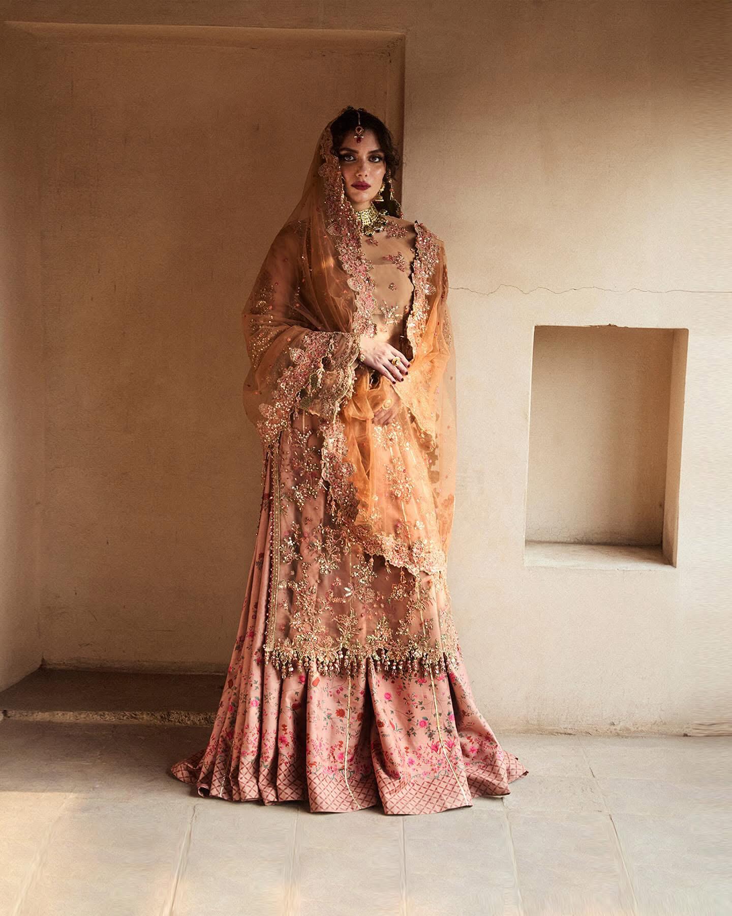 Hussain Rehar Wedding Edition - Enchanting Gold Bridal Ensemble