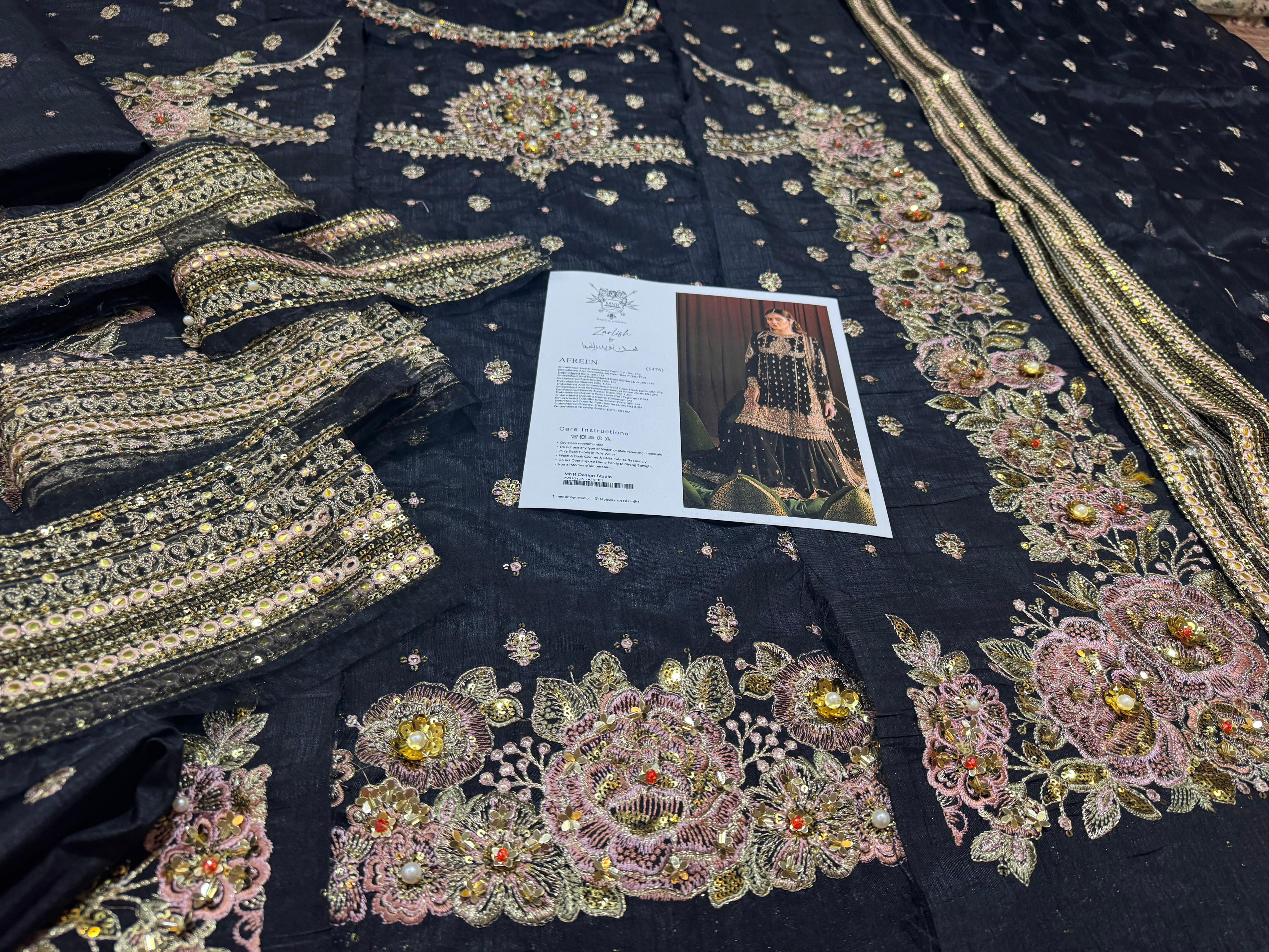 Mohsin Naveed Ranjha Black Luxury Wedding Ensemble – A Regal Festive Attire