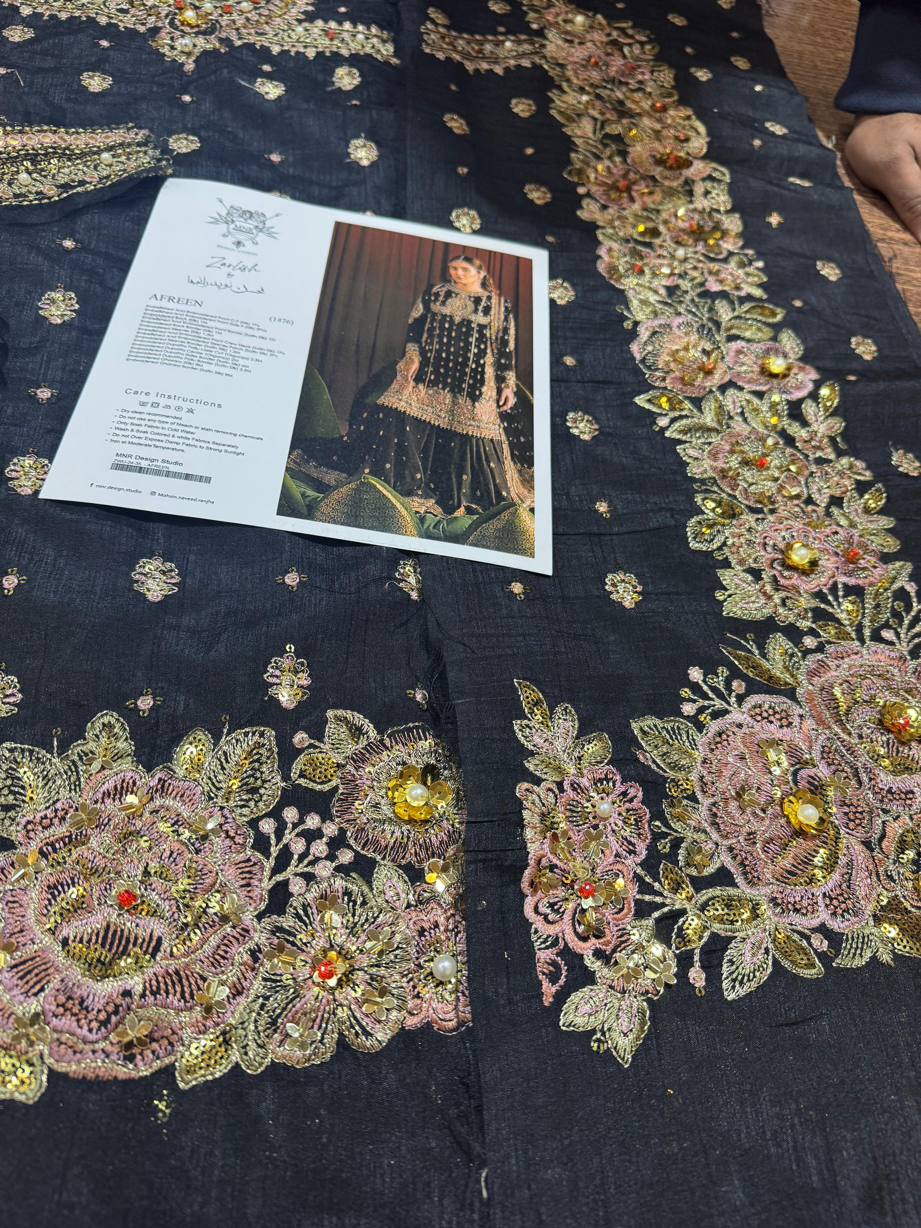 Mohsin Naveed Ranjha Black Luxury Wedding Ensemble – A Regal Festive Attire