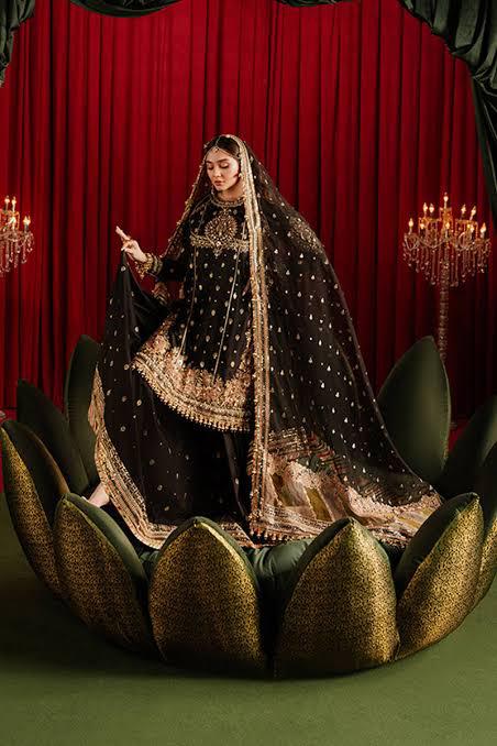 Mohsin Naveed Ranjha Black Luxury Wedding Ensemble – A Regal Festive Attire