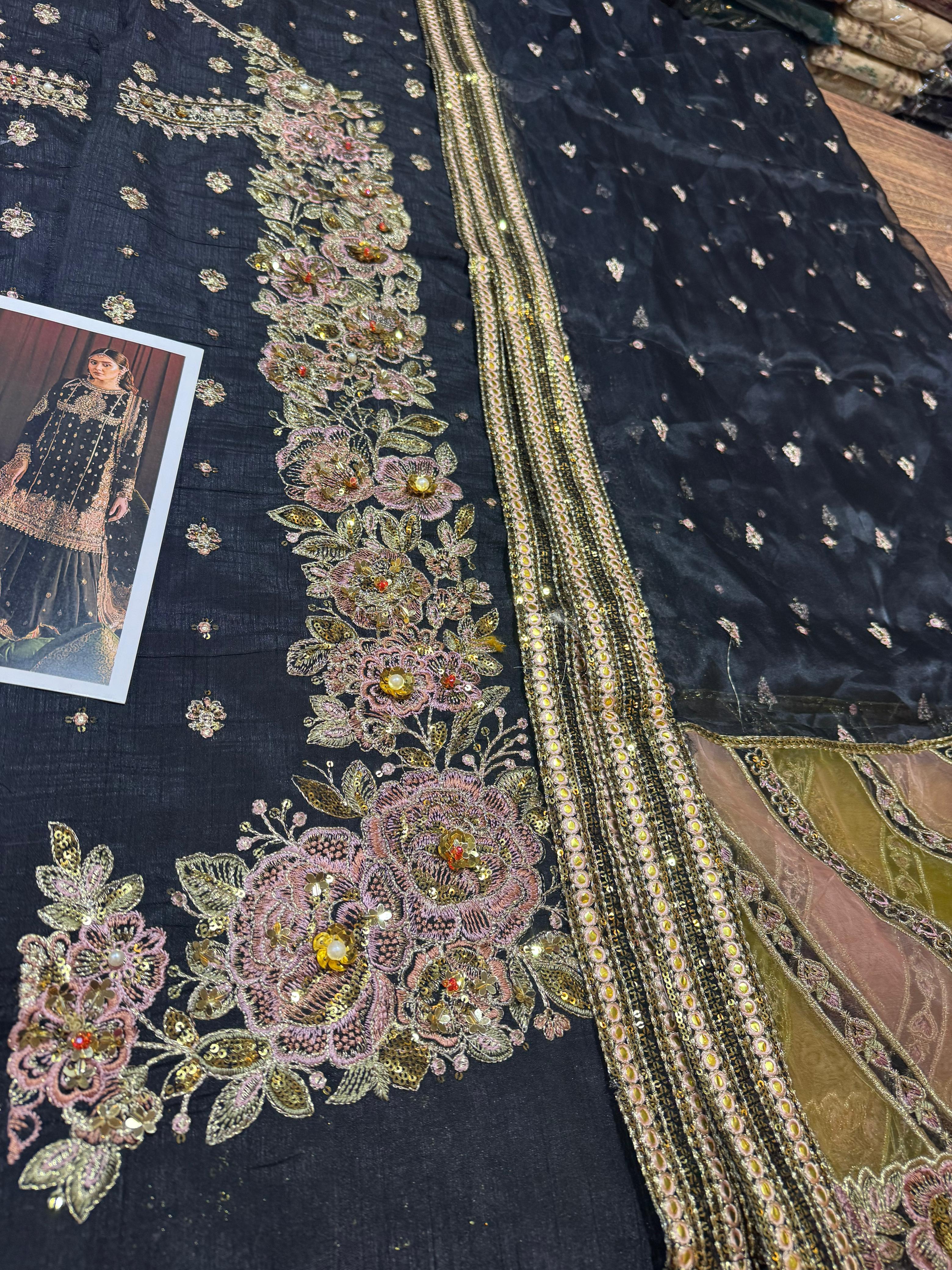 Mohsin Naveed Ranjha Black Luxury Wedding Ensemble – A Regal Festive Attire