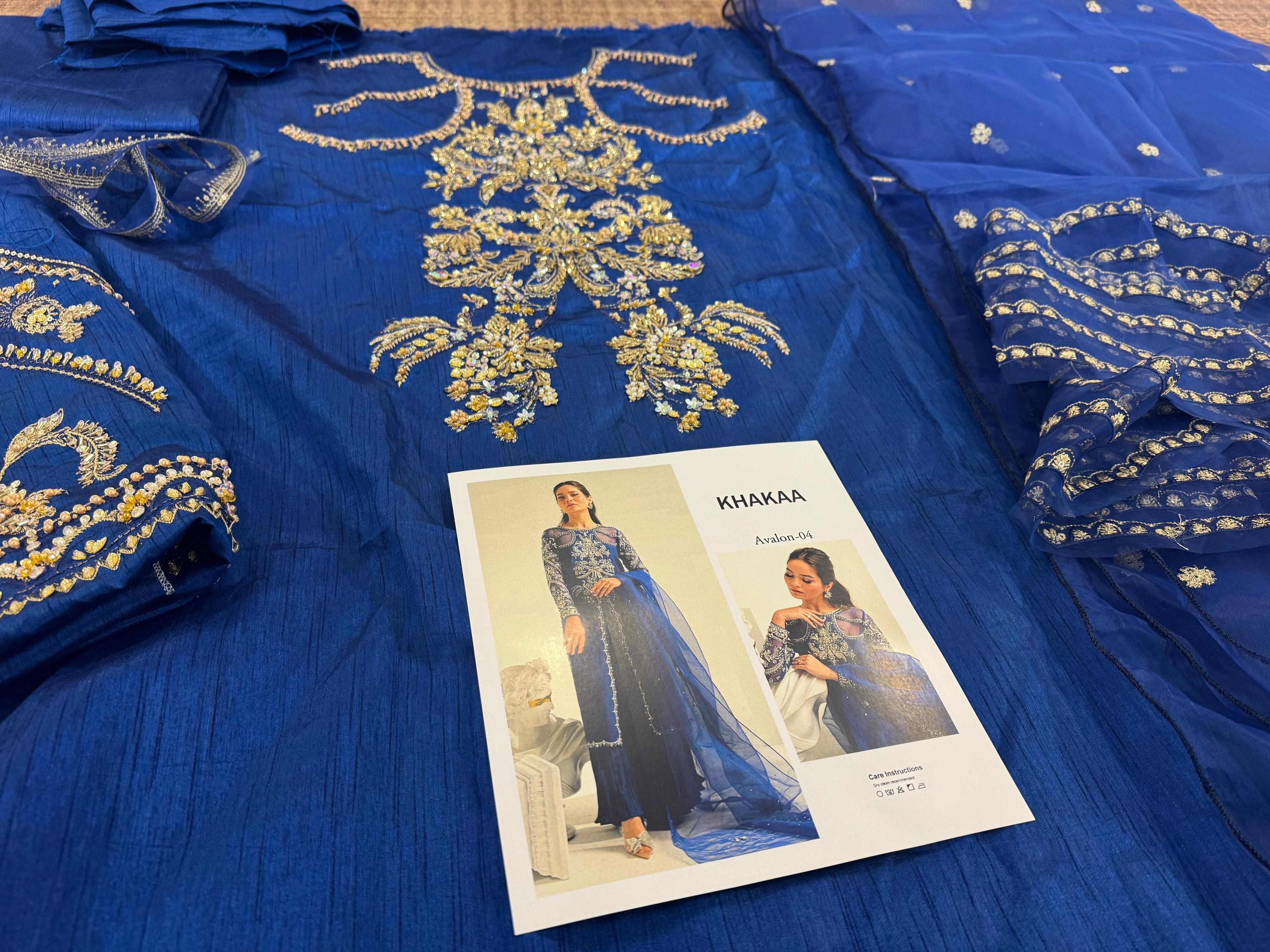 Khakaa Dark Blue Avalon Sharara – Luxury Wedding Edition Elegance