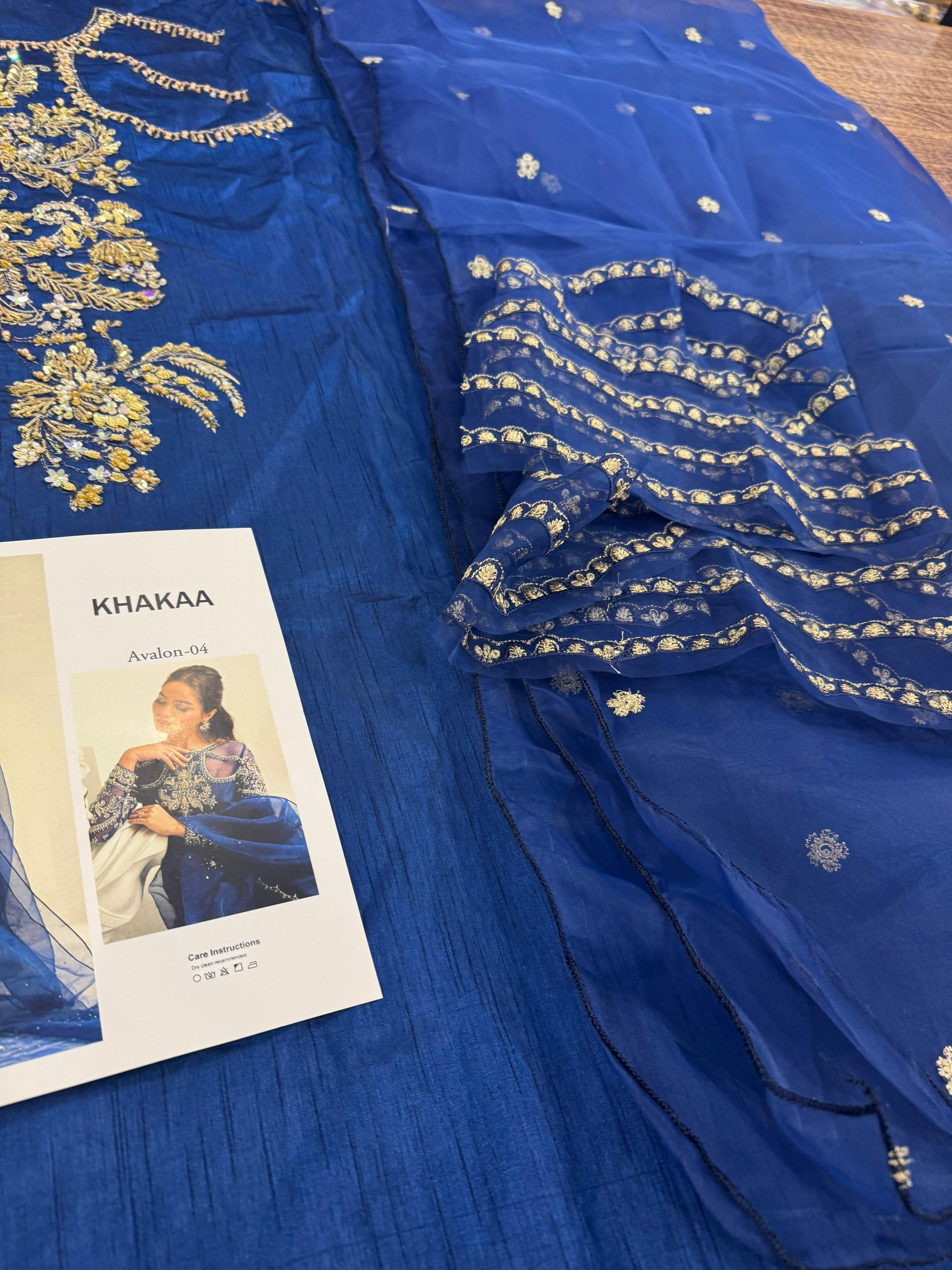 Khakaa Dark Blue Avalon Sharara – Luxury Wedding Edition Elegance