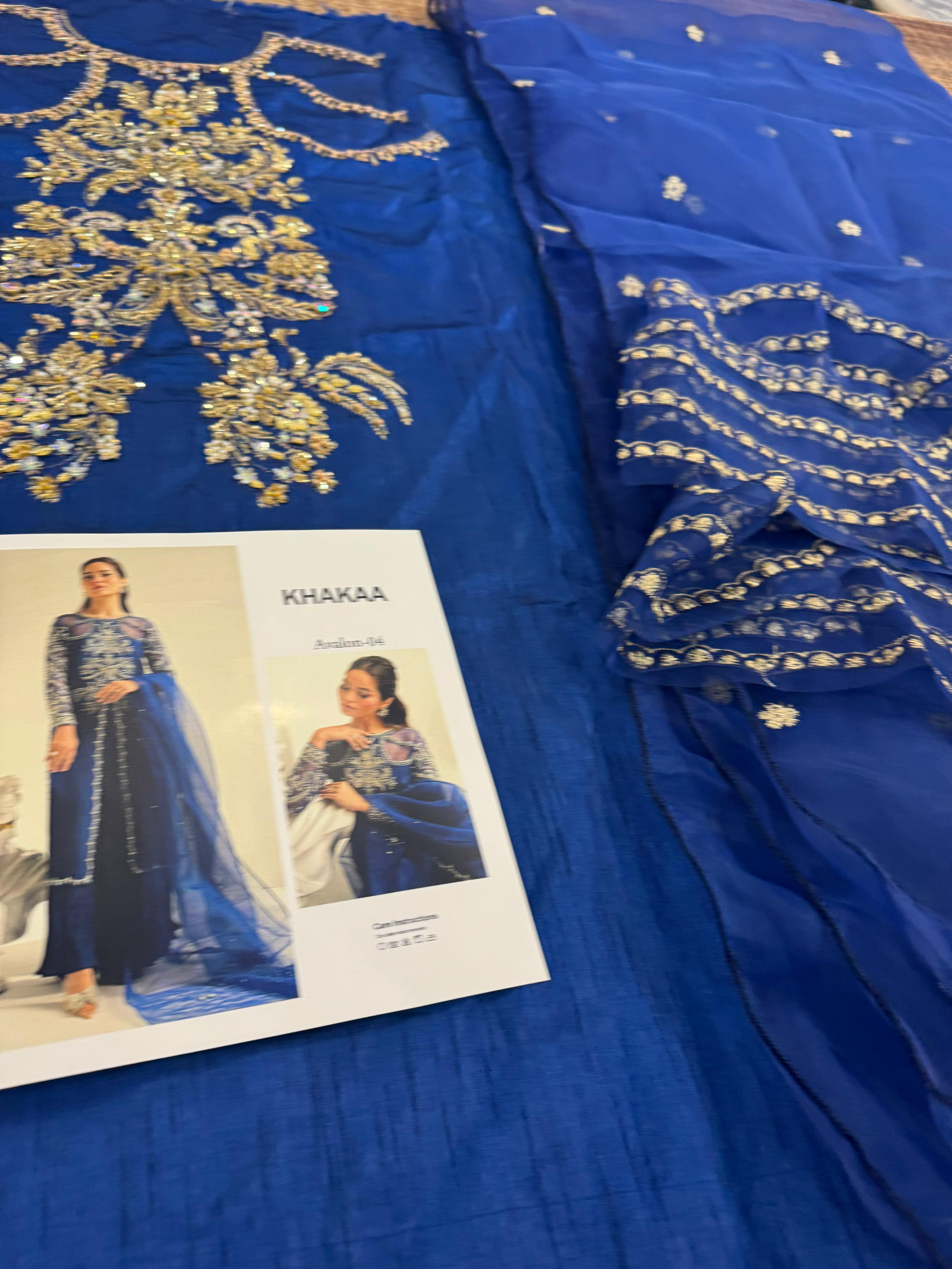 Khakaa Dark Blue Avalon Sharara – Luxury Wedding Edition Elegance