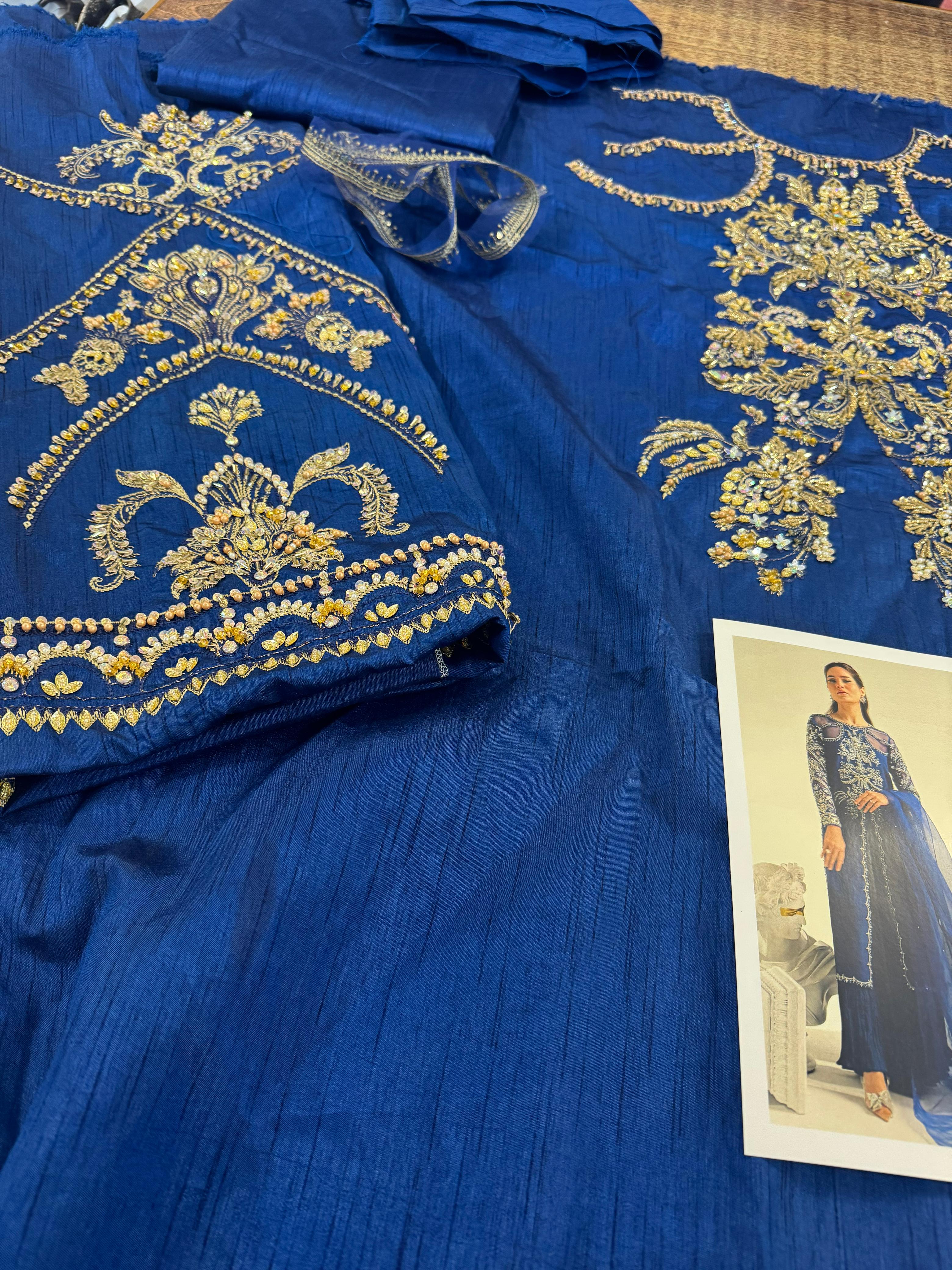 Khakaa Dark Blue Avalon Sharara – Luxury Wedding Edition Elegance