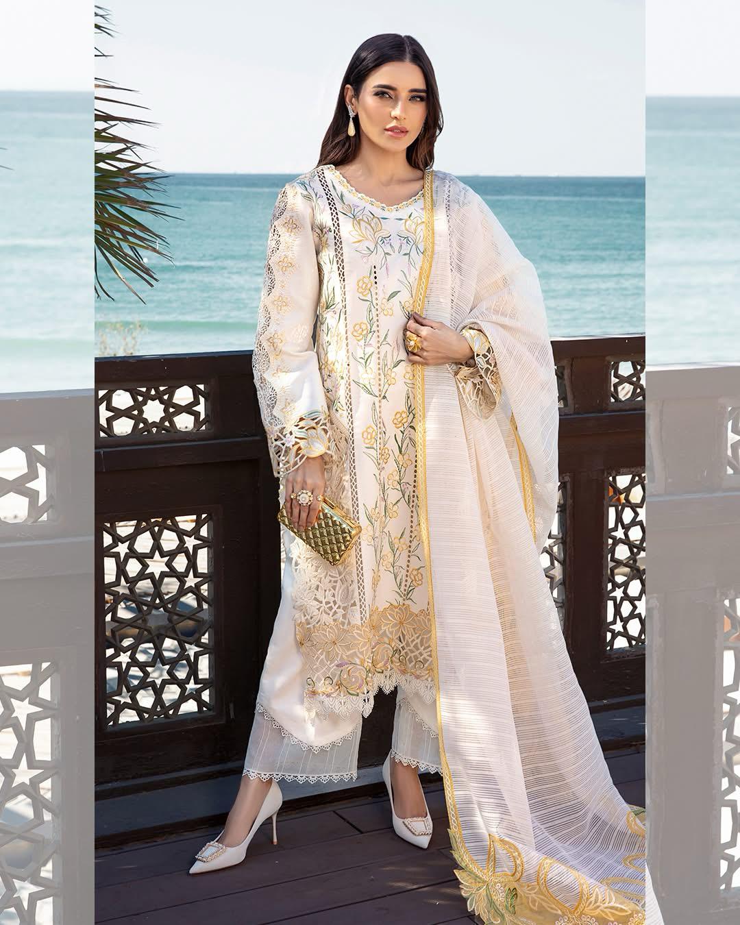 Rang Rasiya Luxury Premium Lawn – Ivory Gold Festive Elegance