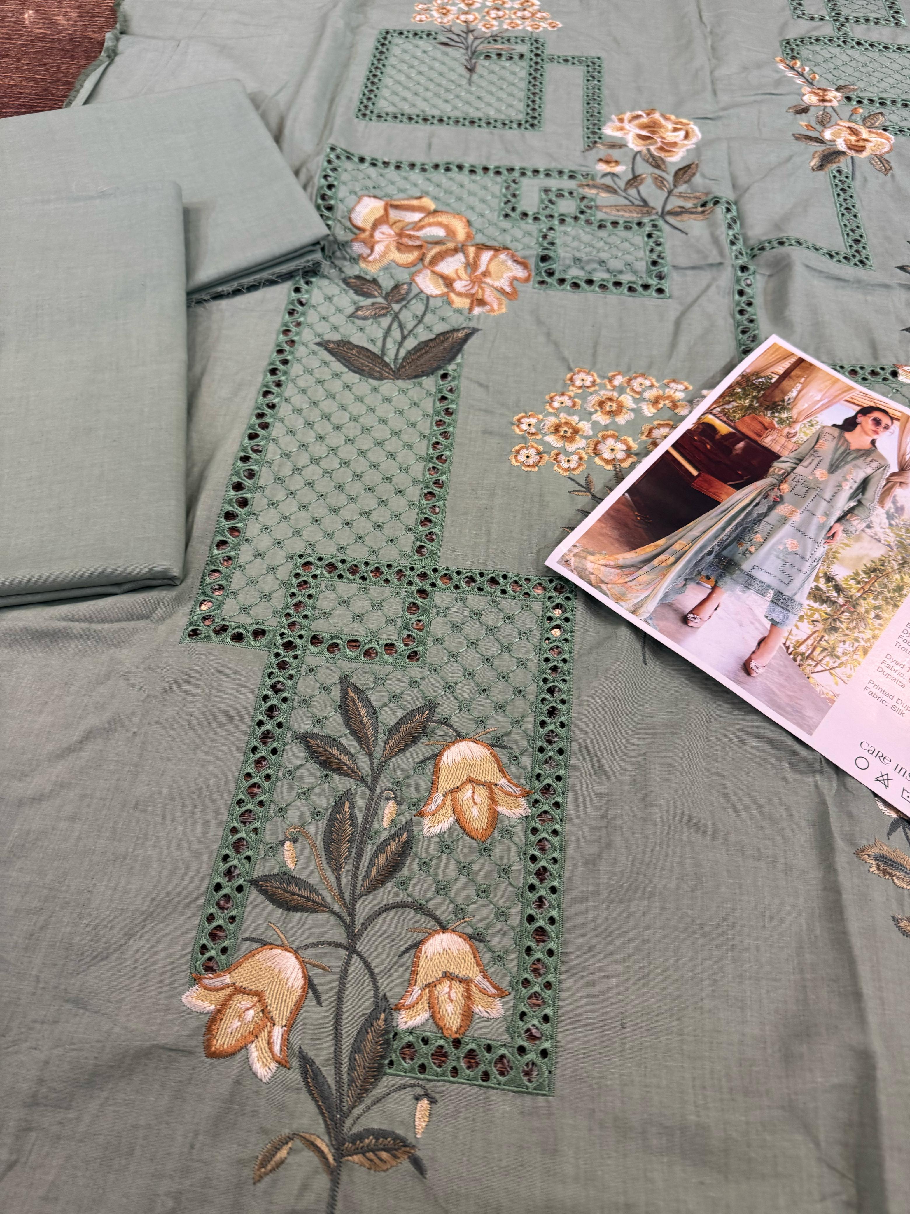 Maria B MPrint – Serene Mint Embroidered Spring Summer Lawn Suit