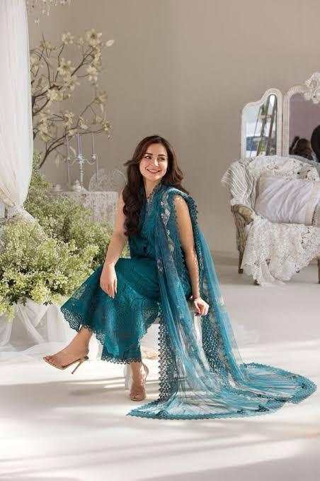 Sobia Nazir Luxury Lawn – Teal Elegance Unstitched Ensemble