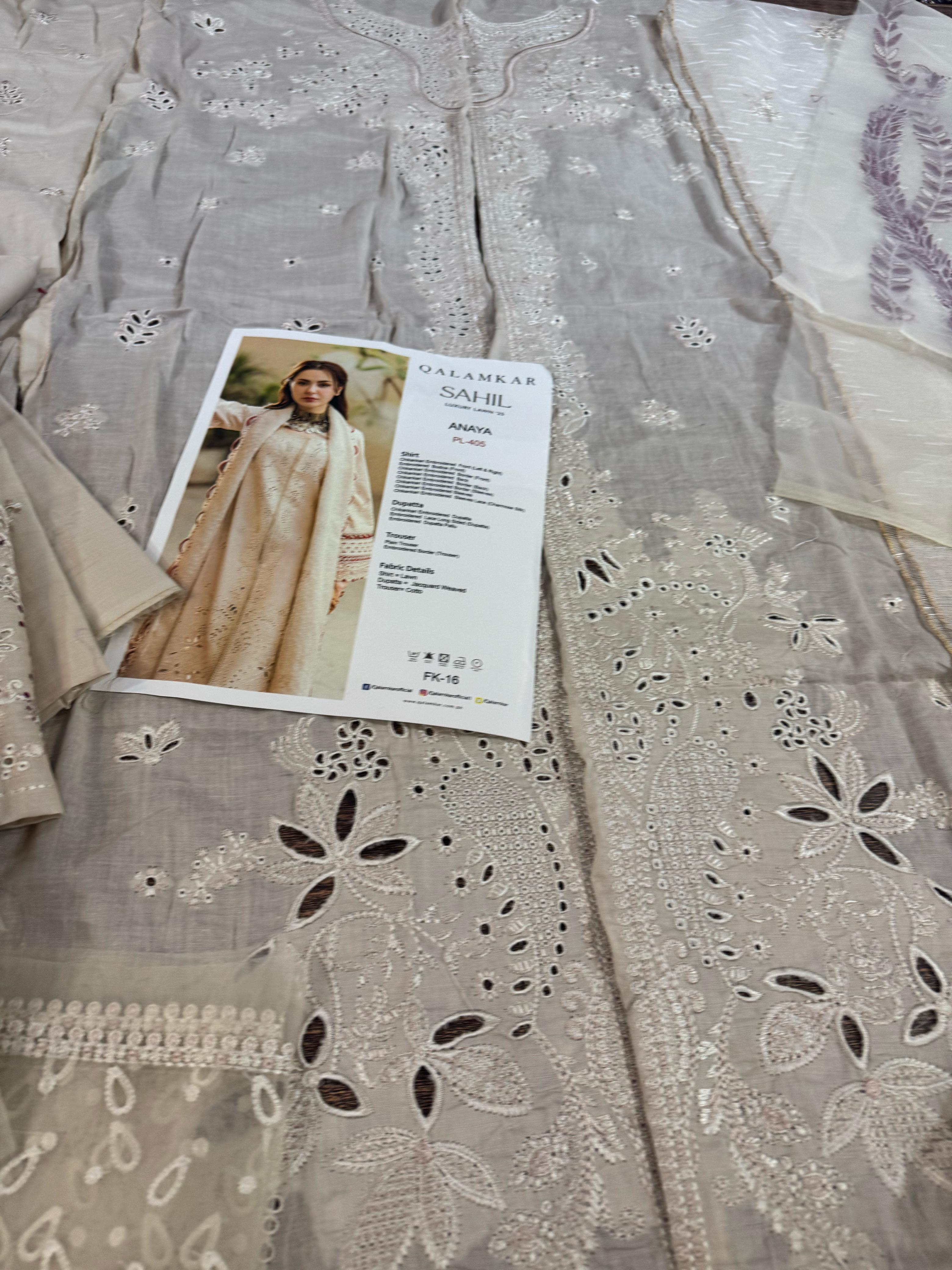 Qalamkar Premium Luxury Lawn 2025 – Ethereal Skin-Toned Elegance for Eid