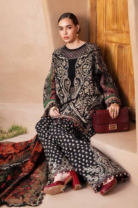 Maria B MPrint Luxury Lawn 2025 – Multi Black Spring Summer Elegance