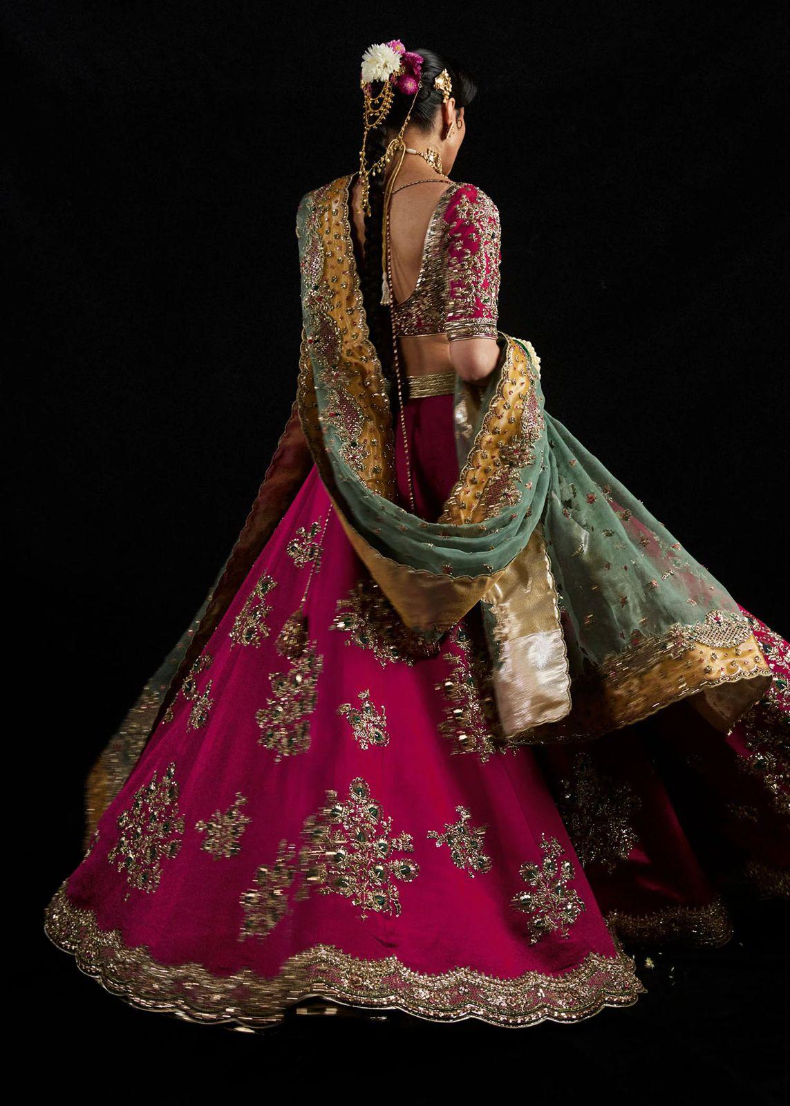 Hussain Rehar Wedding Edition - Luxurious Cherry Red Farshi Gharara