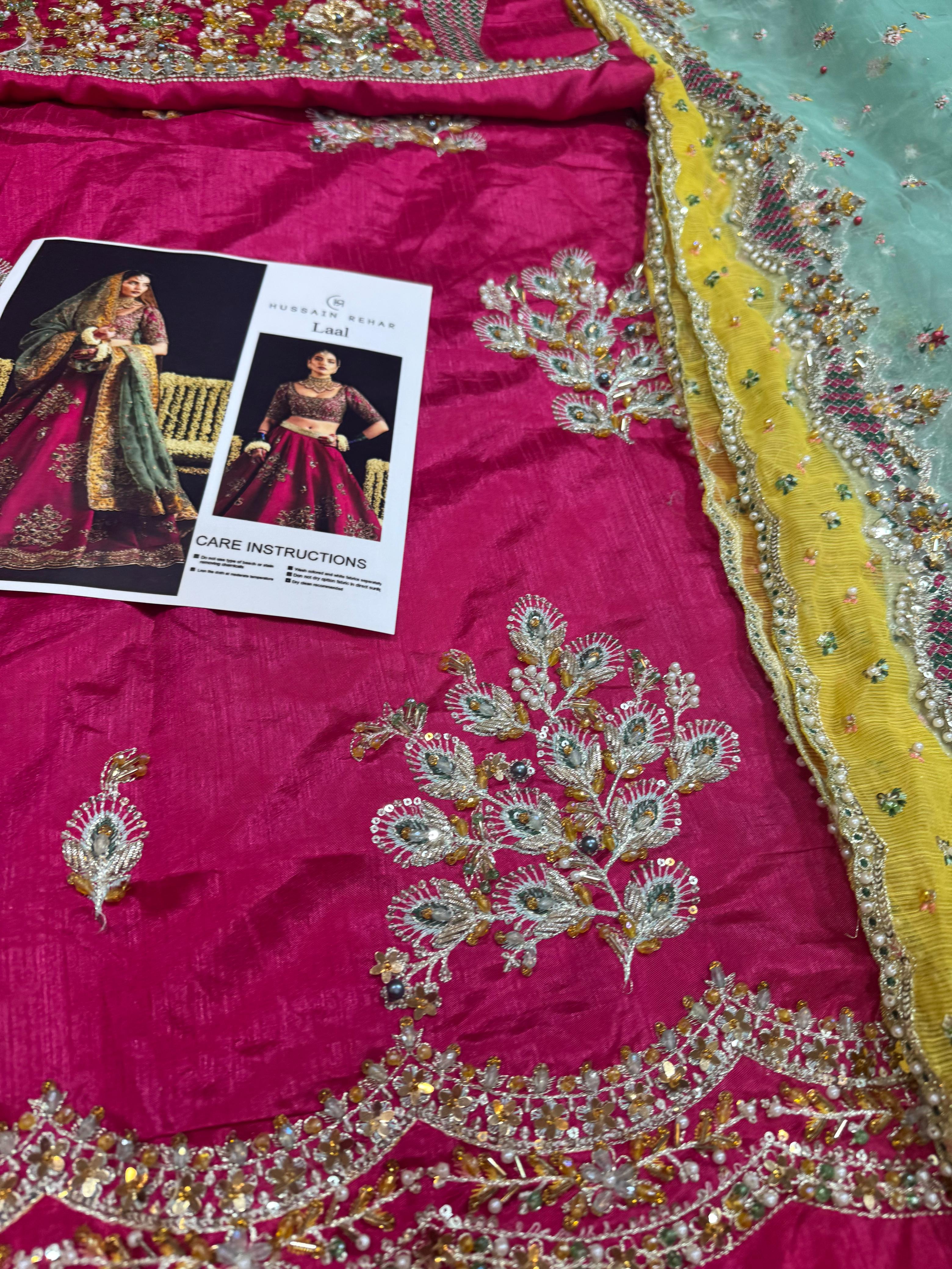 Hussain Rehar Wedding Edition - Luxurious Cherry Red Farshi Gharara