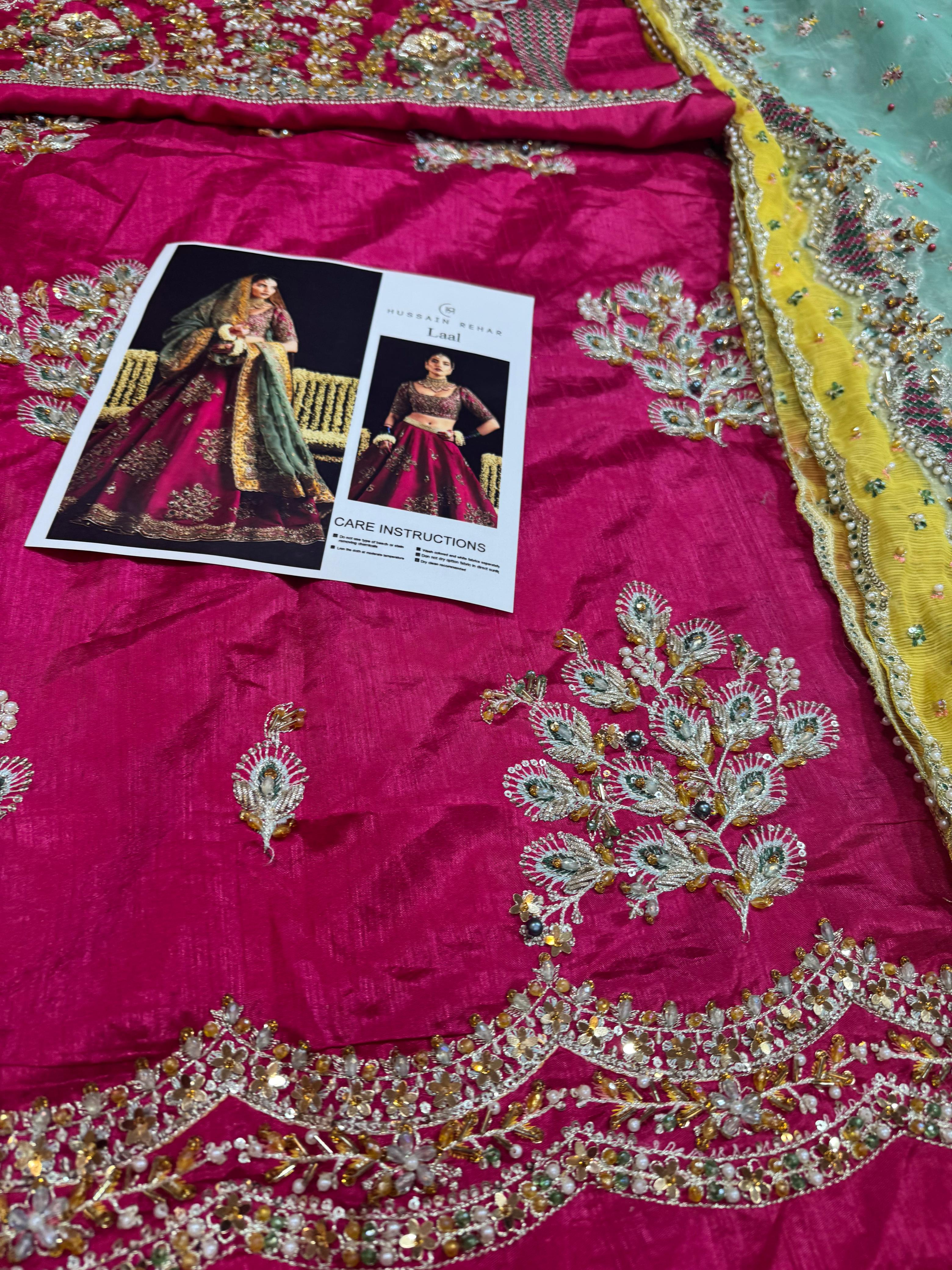 Hussain Rehar Wedding Edition - Luxurious Cherry Red Farshi Gharara