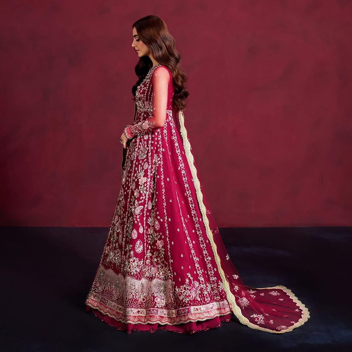 Republic Womenswear Wedding Edition - Majestic Maroon Bridal Ensemble