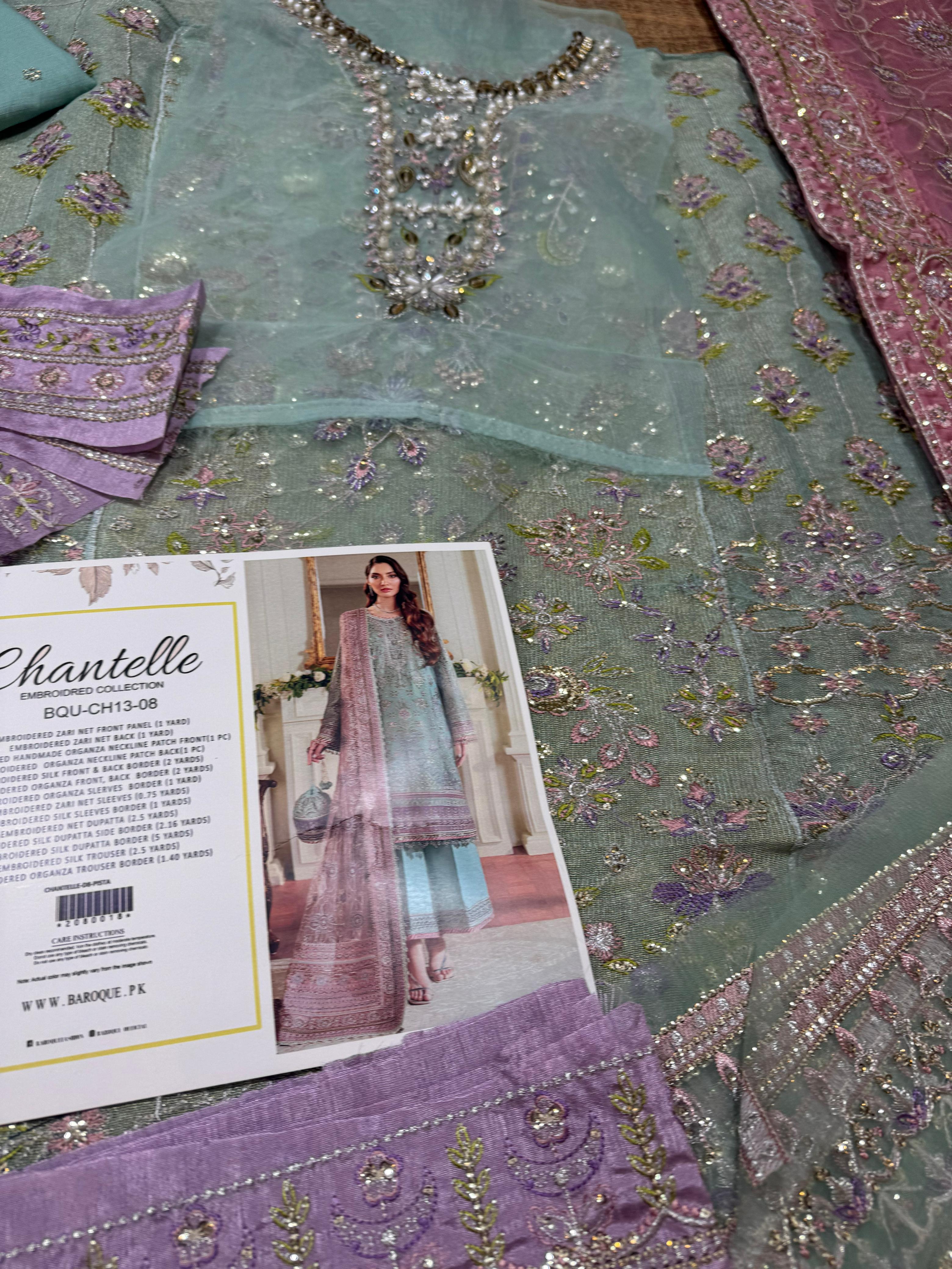 Baroque Chantelle Fancy Collection – Graceful Equa Pink Embroidered Masterpiece