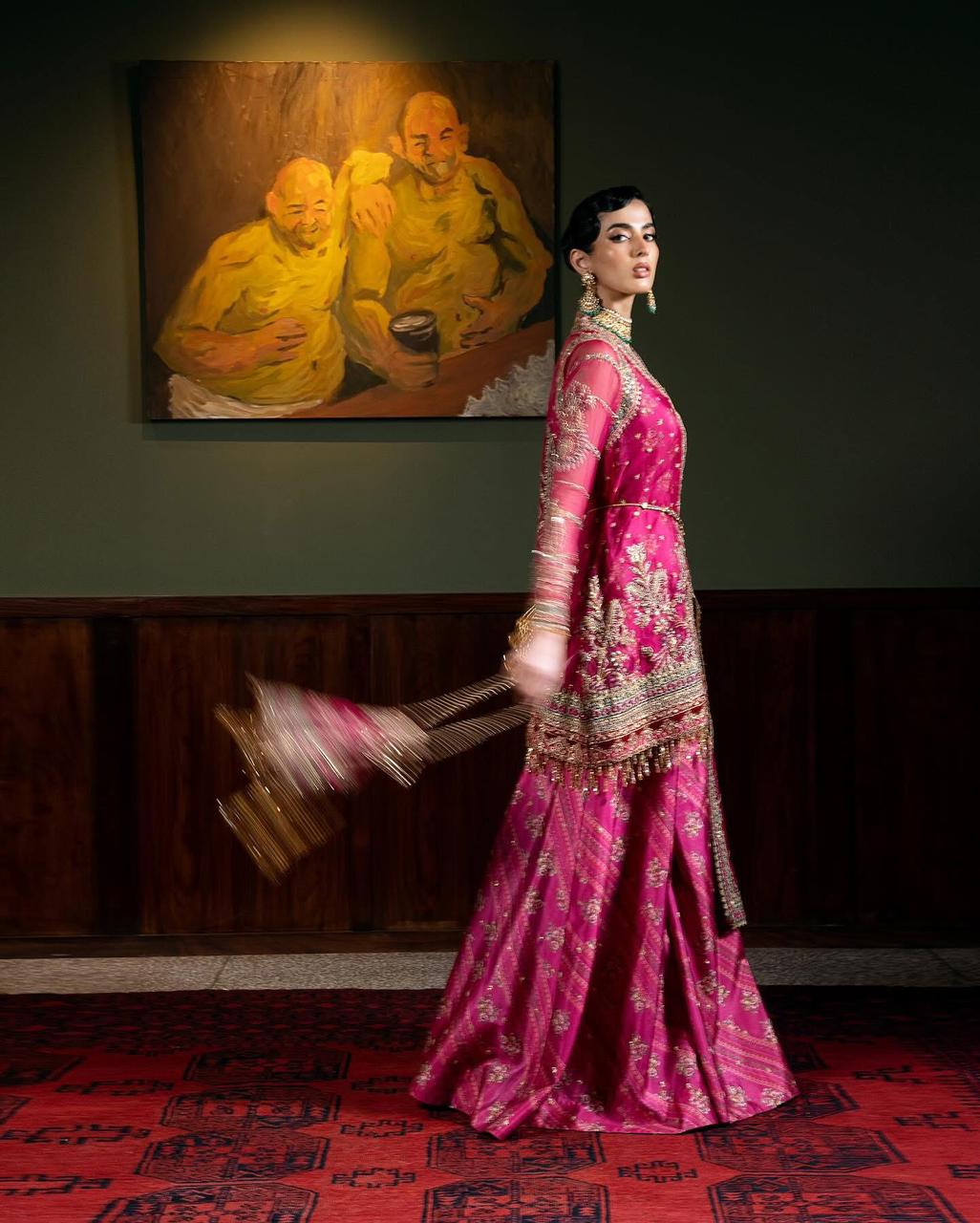 Majestic Magenta Wedding Ensemble by Saira Rizwan