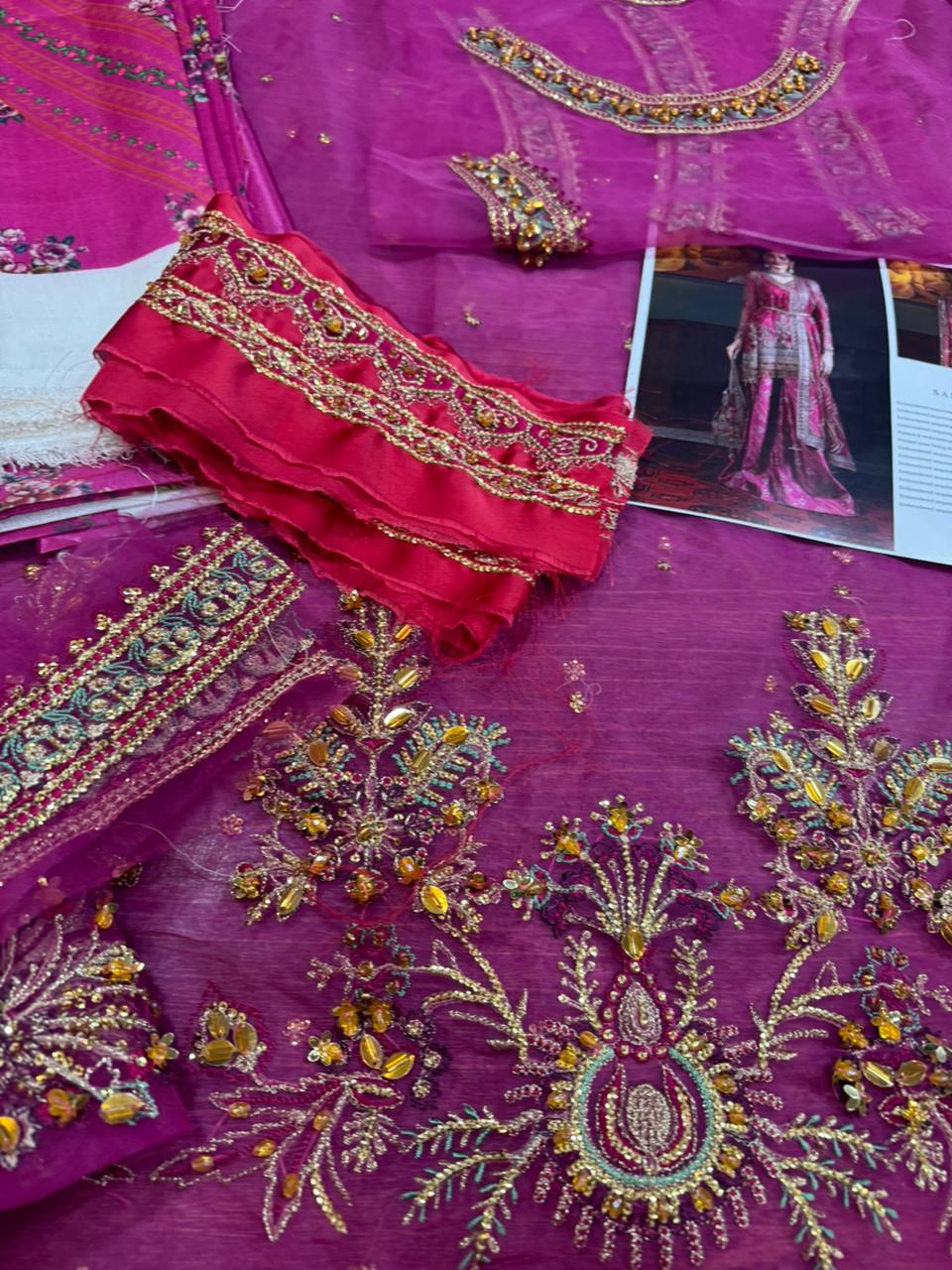 Majestic Magenta Wedding Ensemble by Saira Rizwan