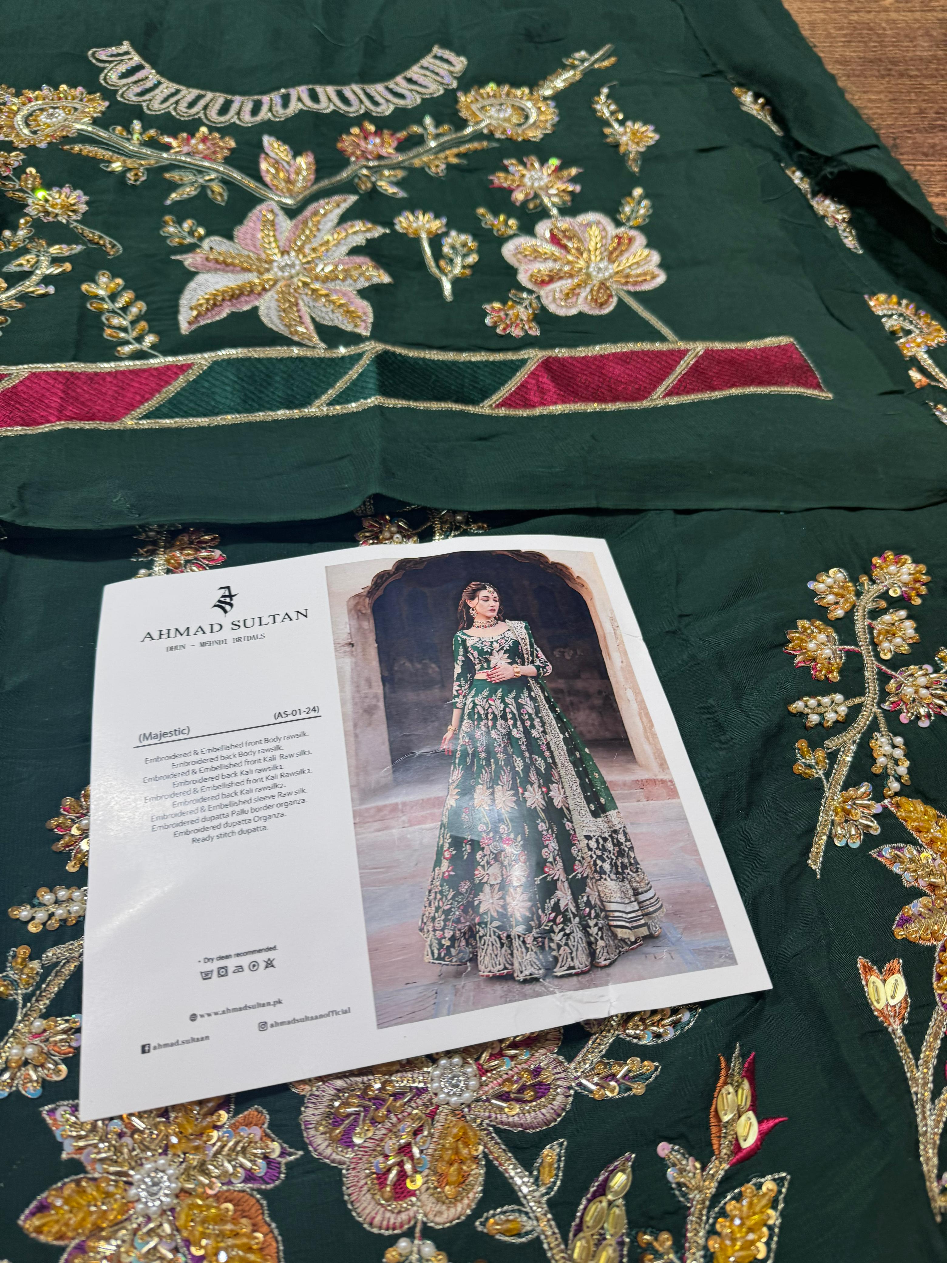 Ethereal Elegance: Ahmed Sultan's Green Wedding Maxi