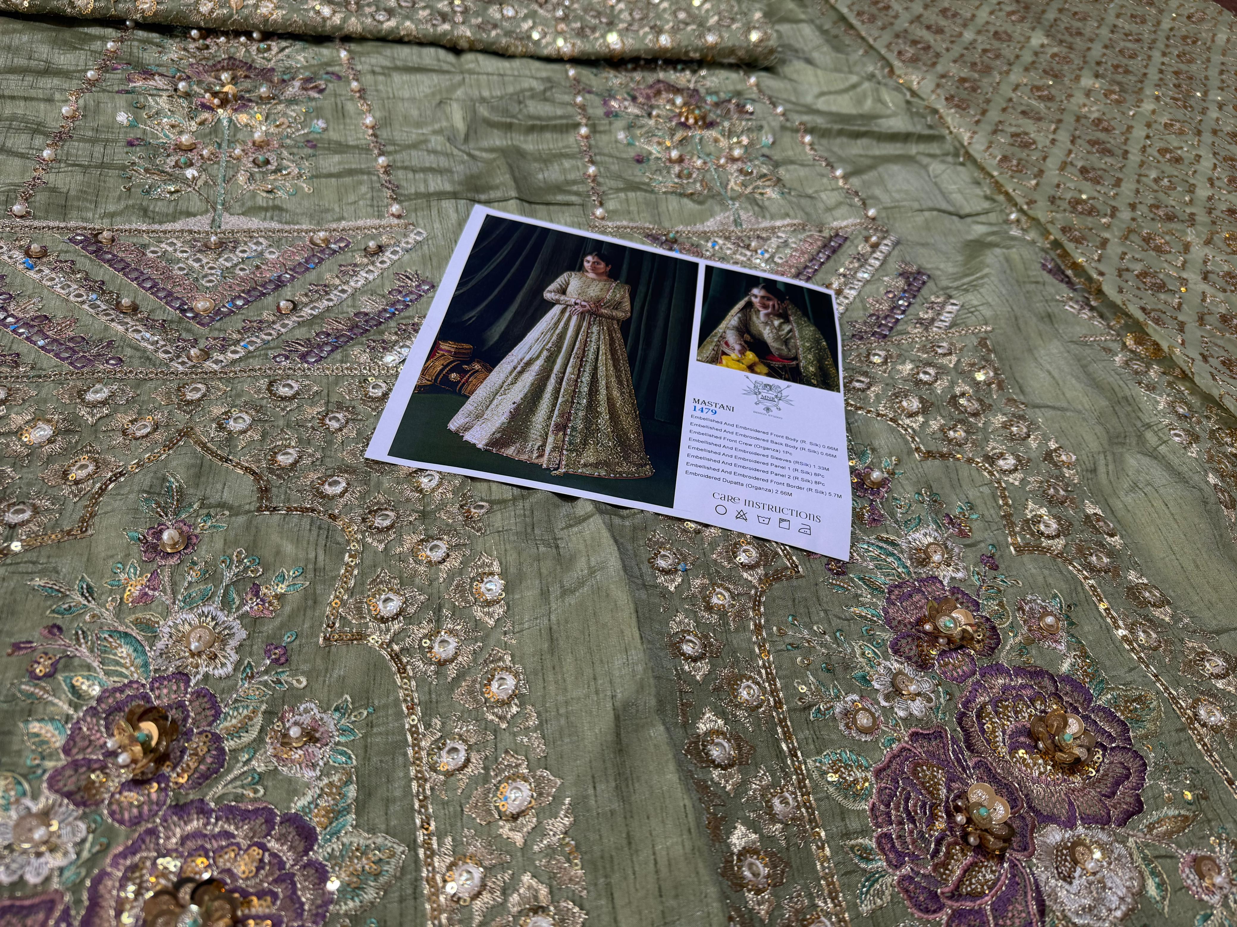 Mohsin Naveed Ranjha Pistachio Green Luxury Silk Ensemble – A Timeless Festive Statement