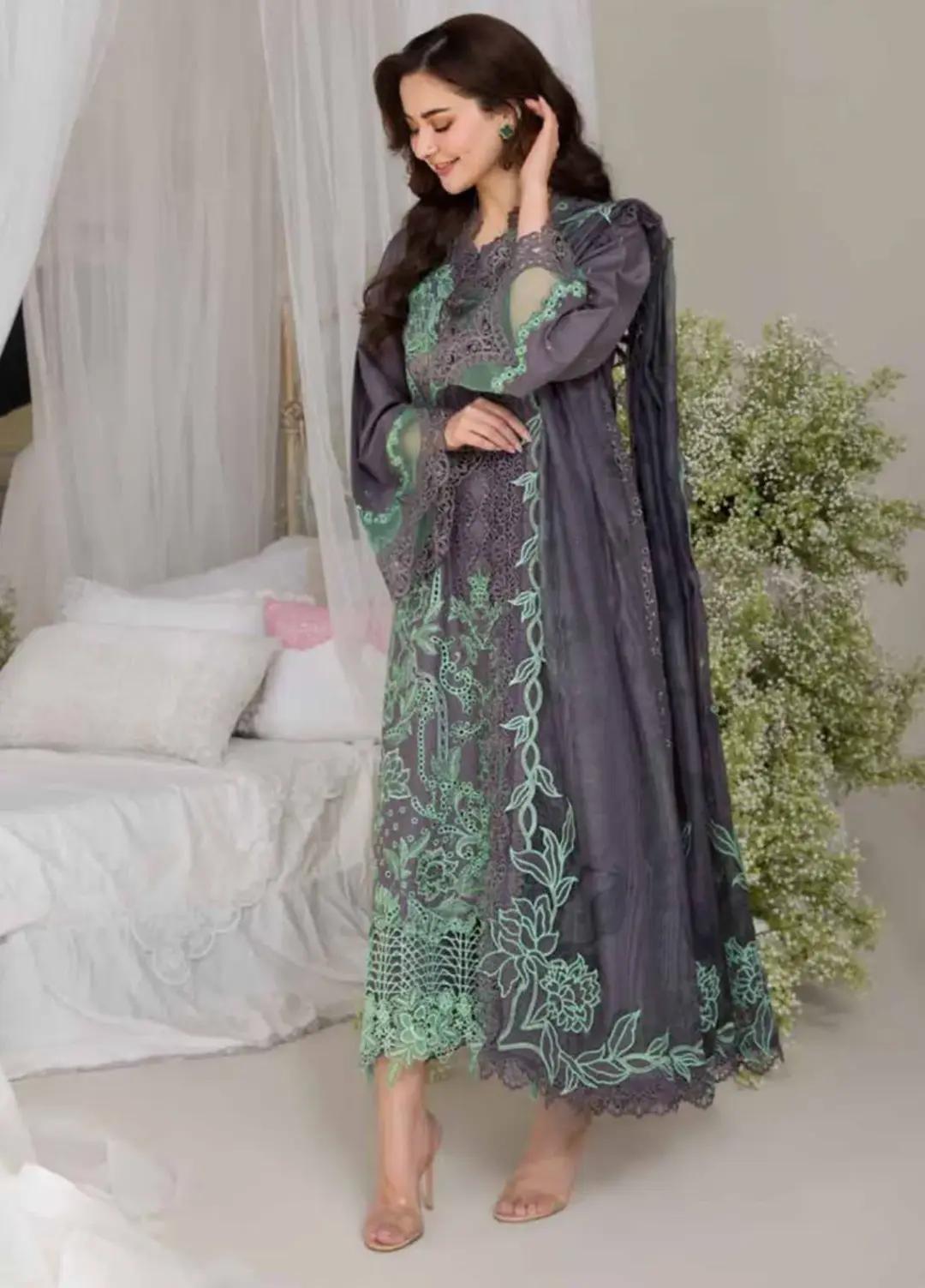 Sobia Nazir Luxury Lawn – Grey Summer Eid Ensemble