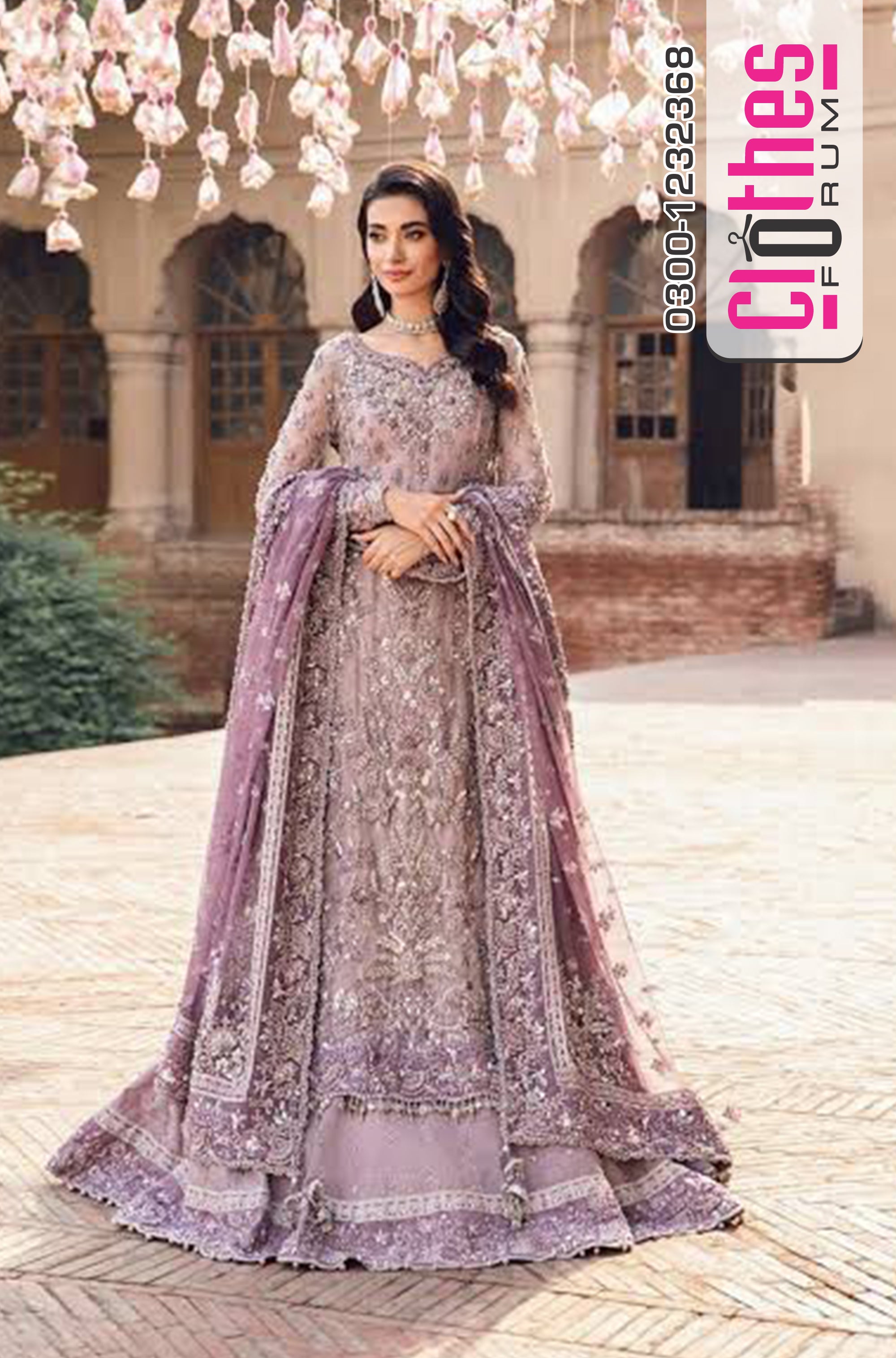 Maria B Lilac & Pink Bridal Kameez Lehenga – A Wedding Masterpiece